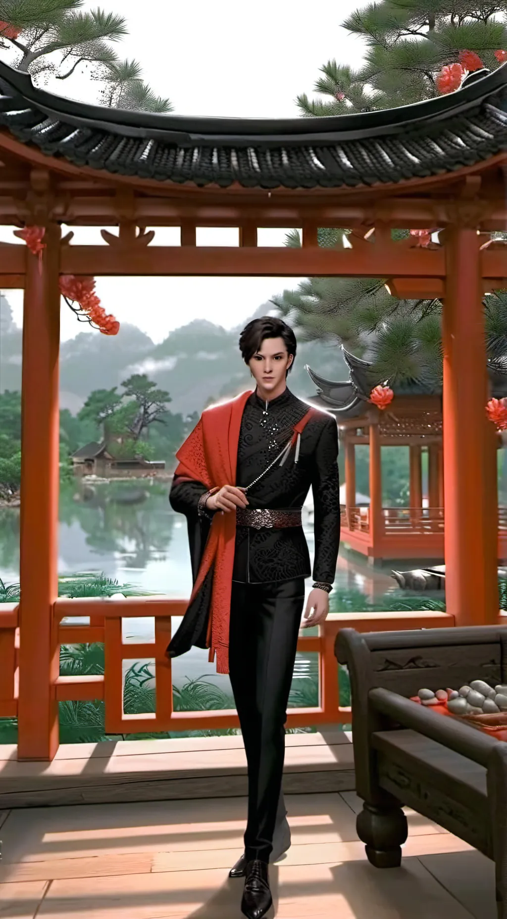 ai character: smiling critters background