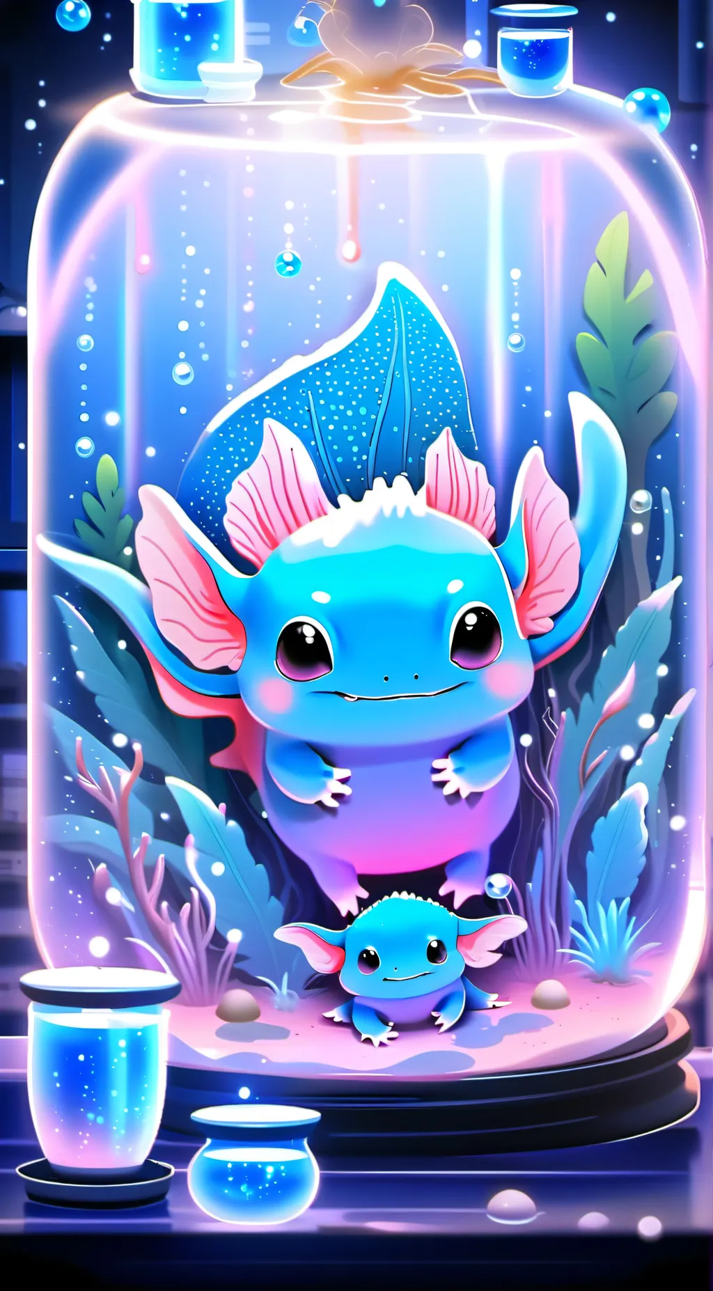 ai character: pet axolotl background
