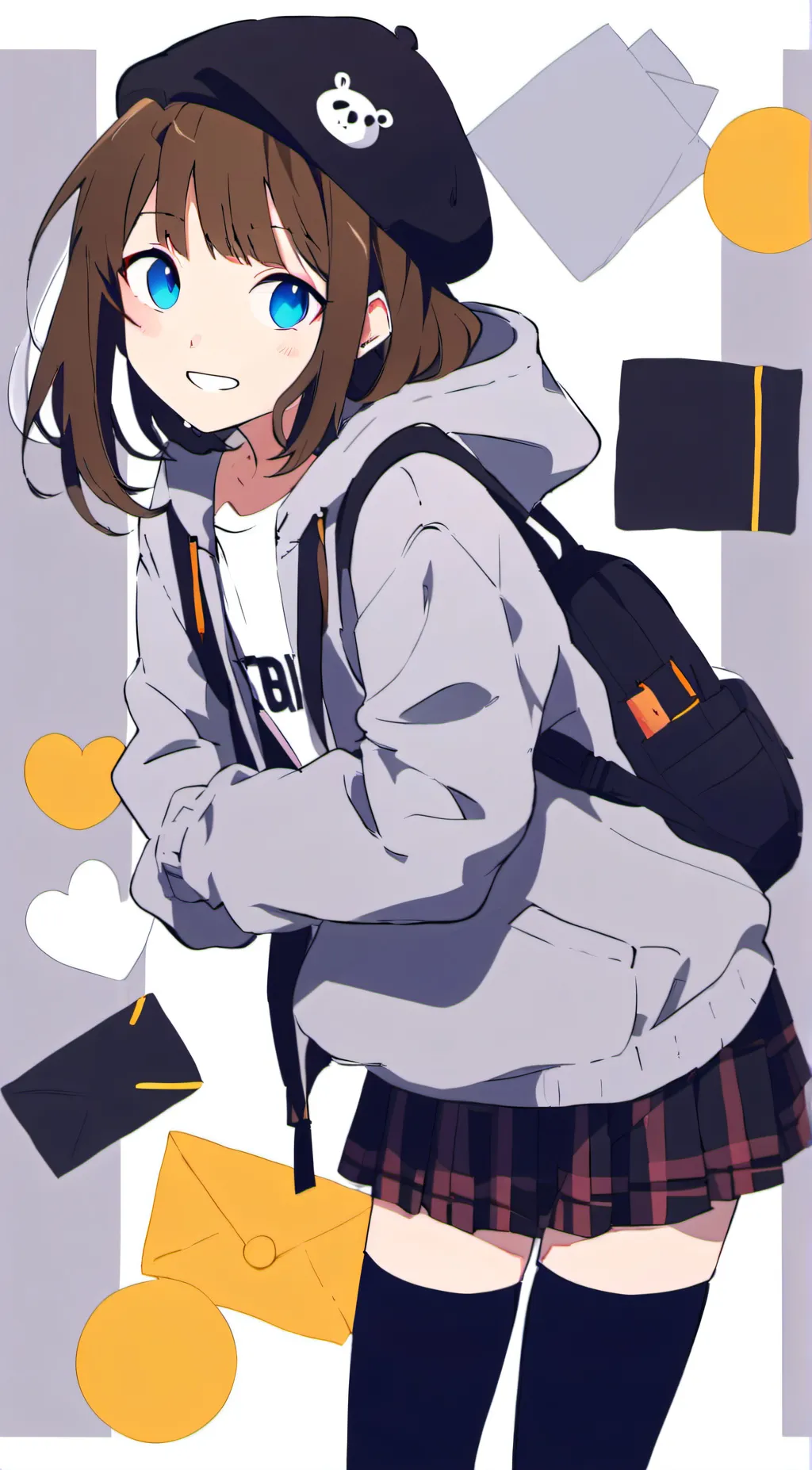 ai character: Mia brown background