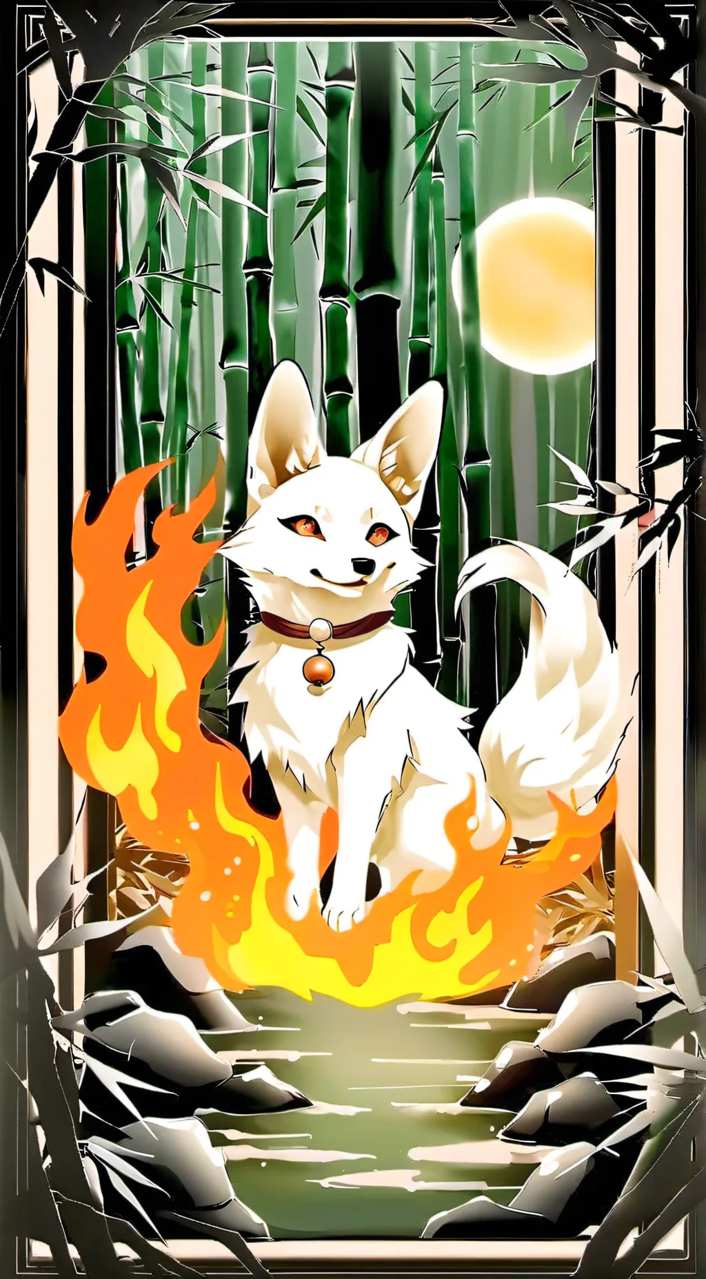 ai character: Kitsune  background