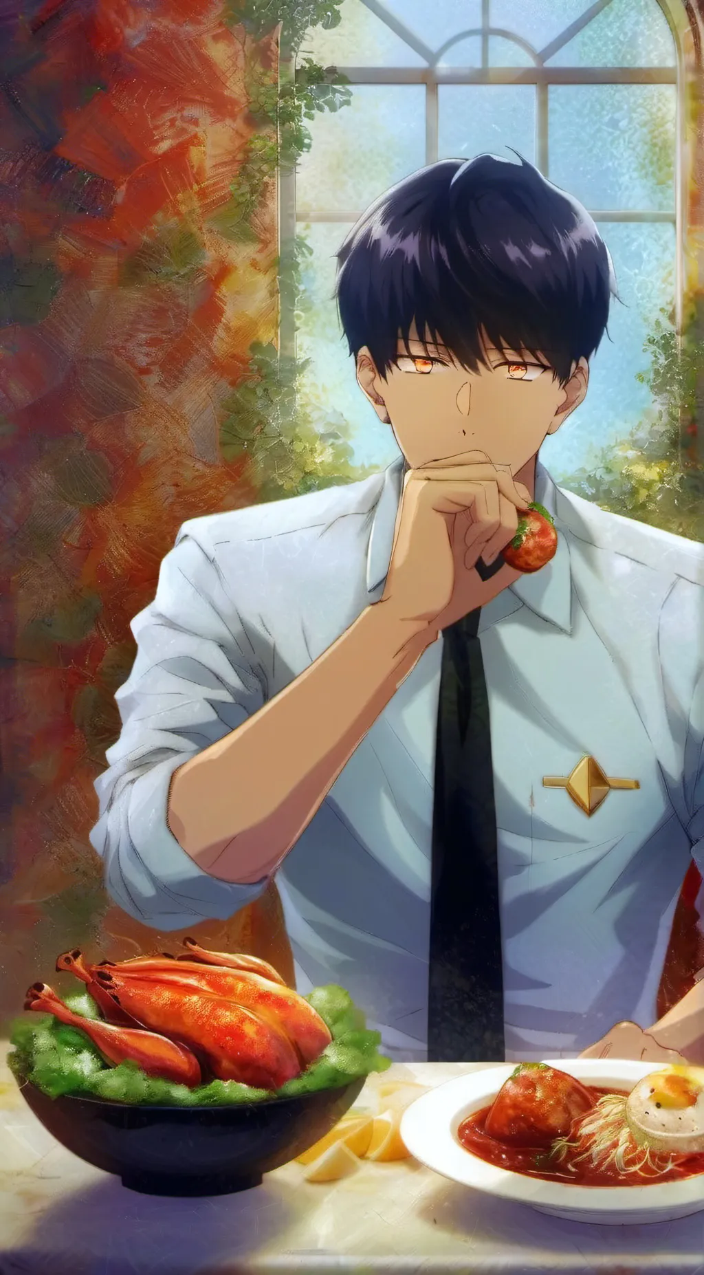 ai character: Mashel: magic and. background