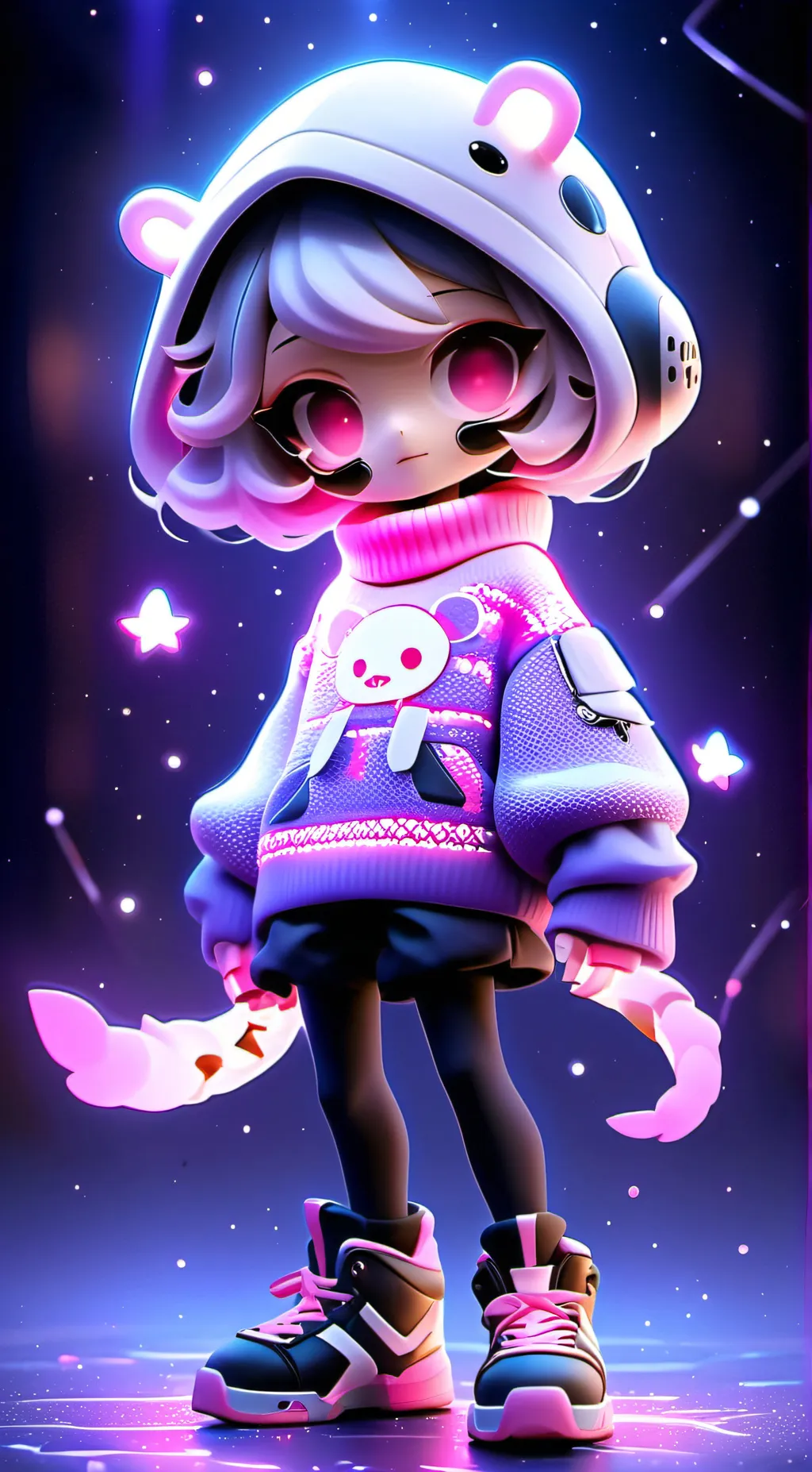 ai character: disassembly izzy  background