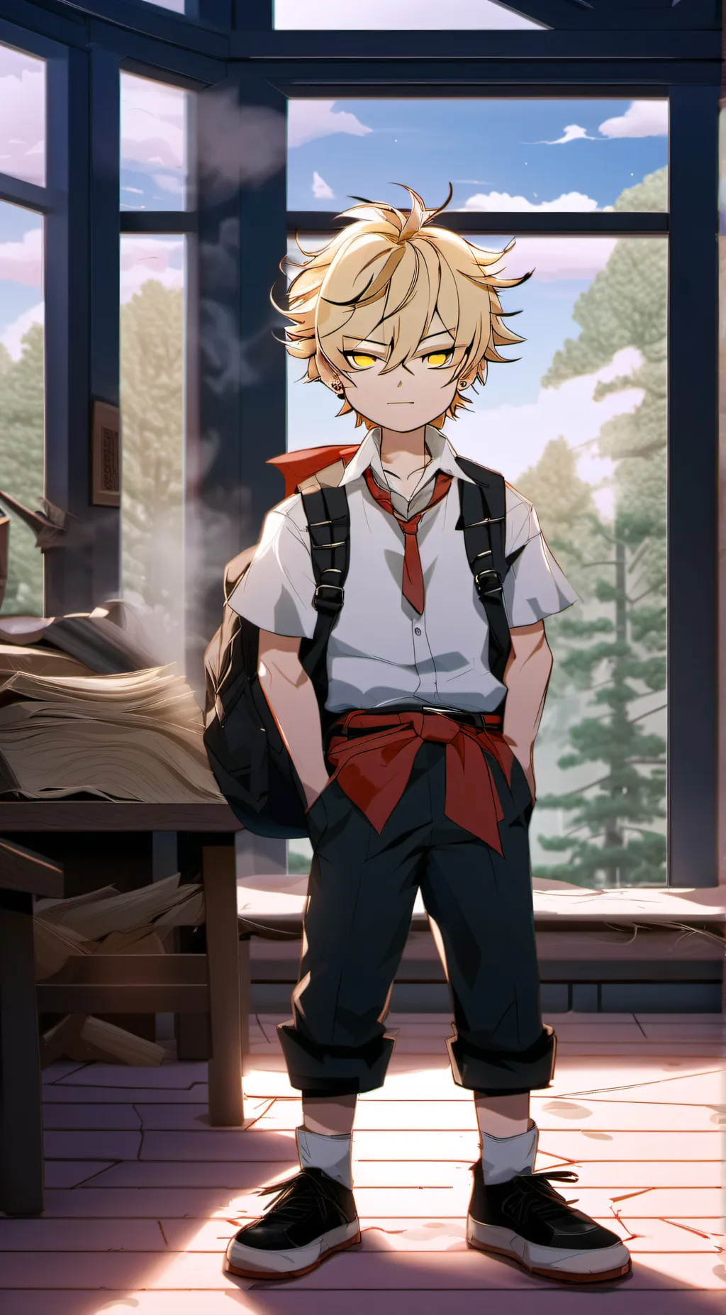 ai character: ash background