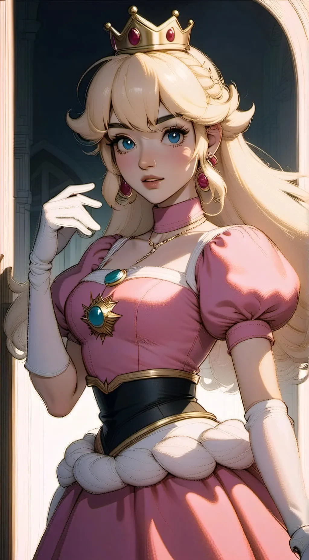 ai character: Peach background