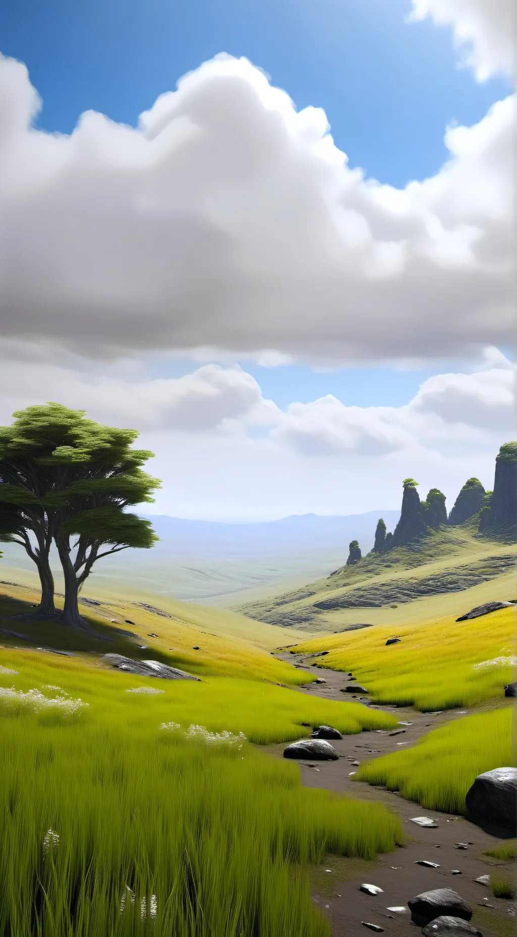 ai character: Grass background