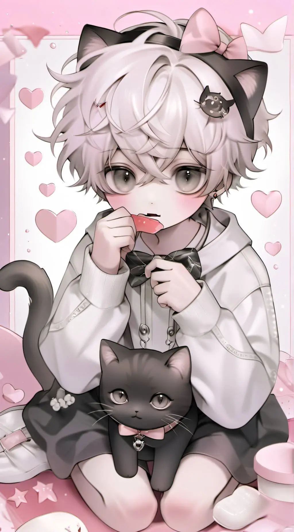 ai character: Mina -catboy- background