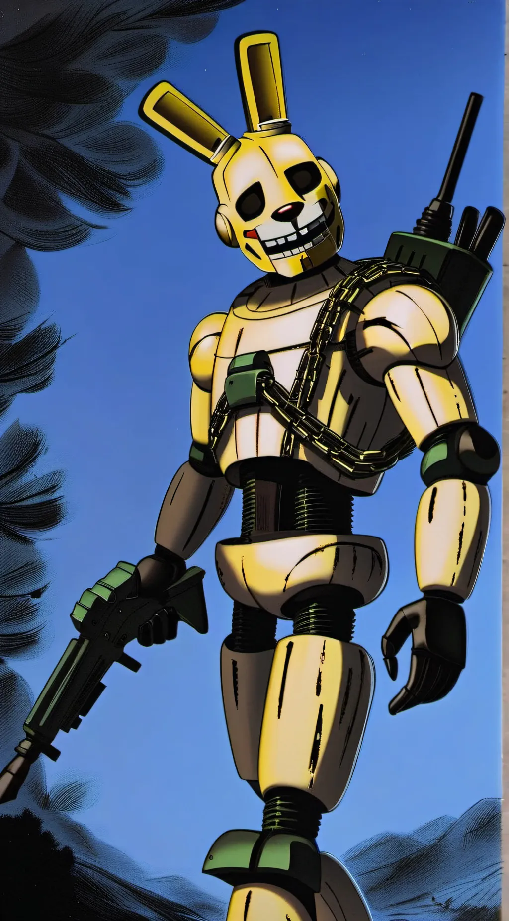 ai character: Springtrap fallout background