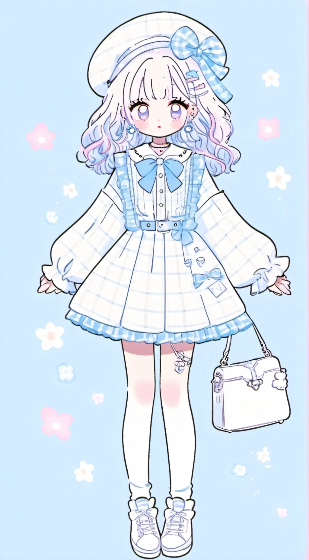 ai character: preppy girl  background