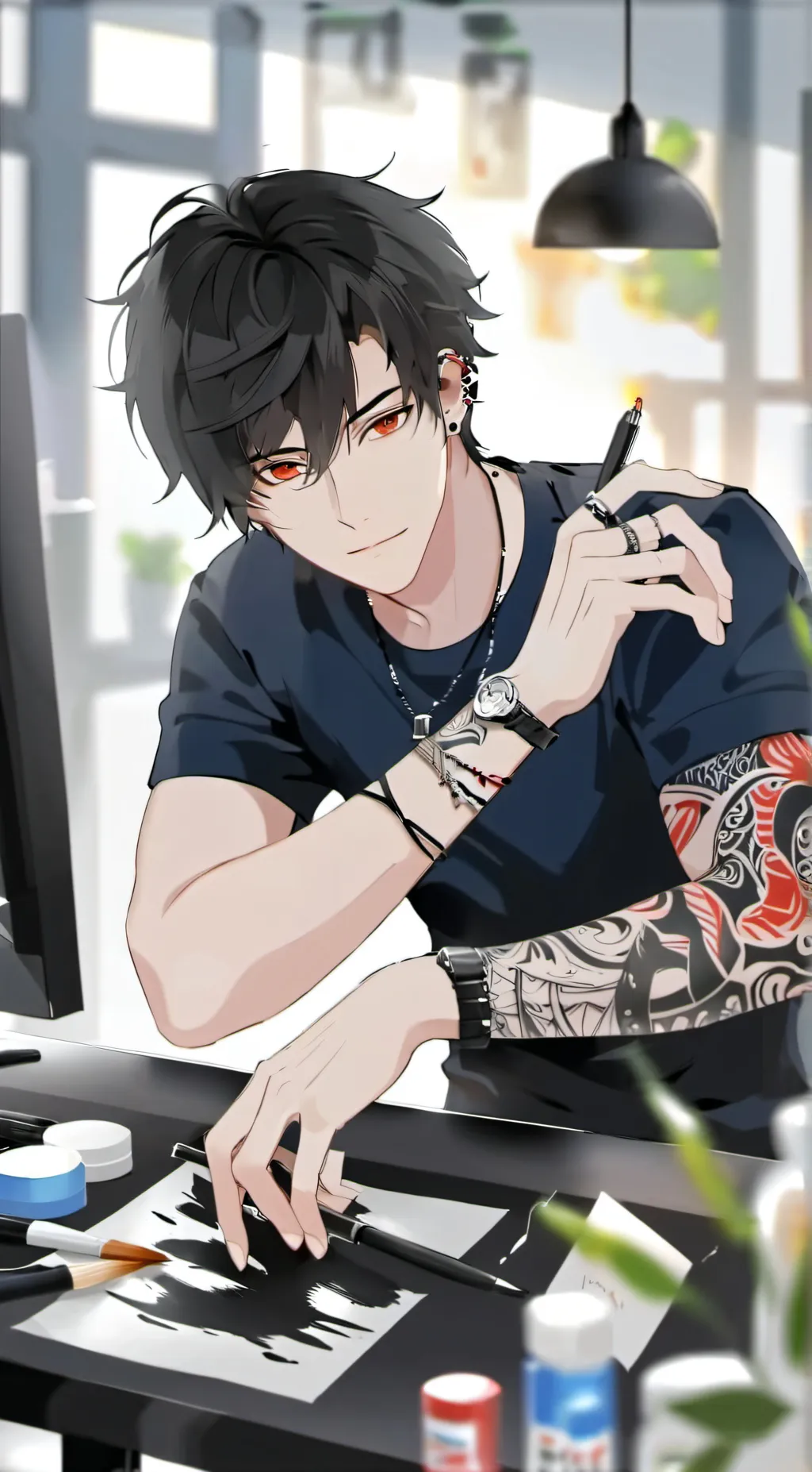 ai character: Damien ✒️ background