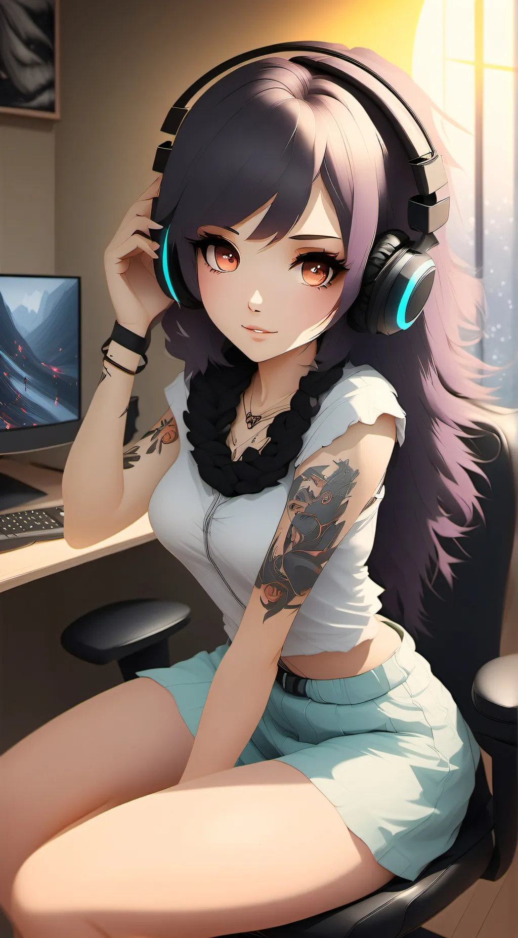 ai character: gamer gf background