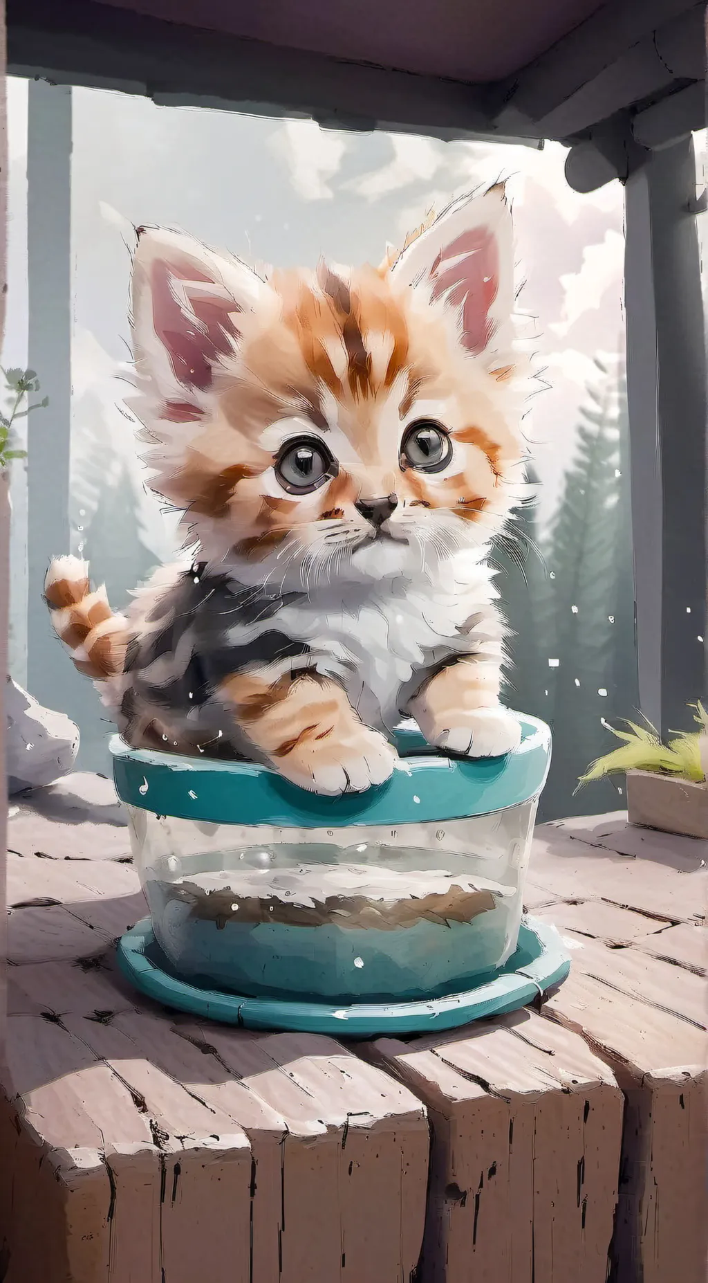 ai character:  Cute cat background