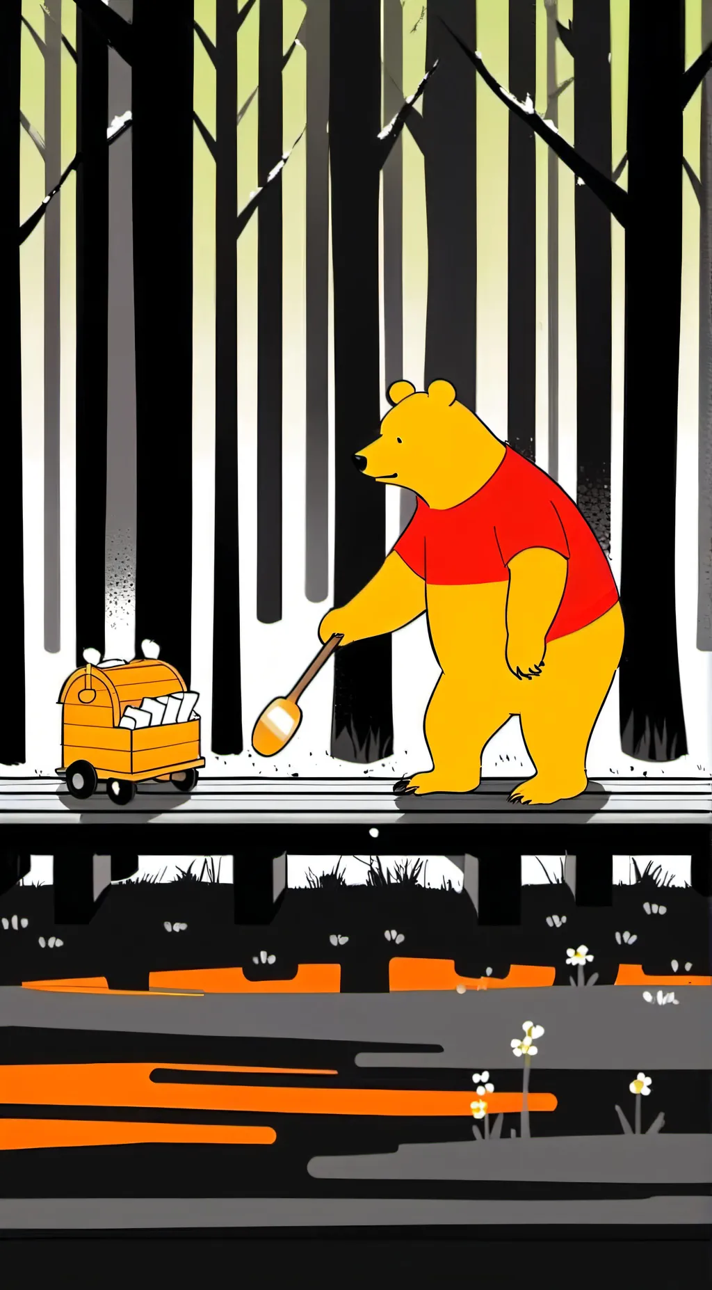 ai character: Winnie the pooh background