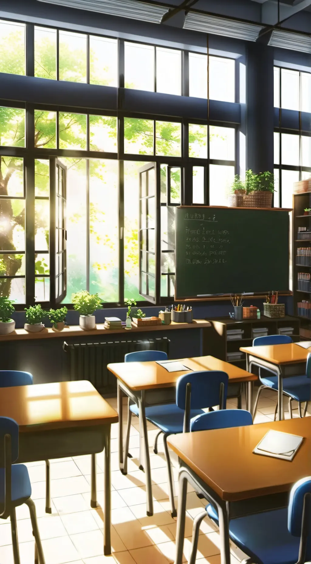 ai character: School class room background