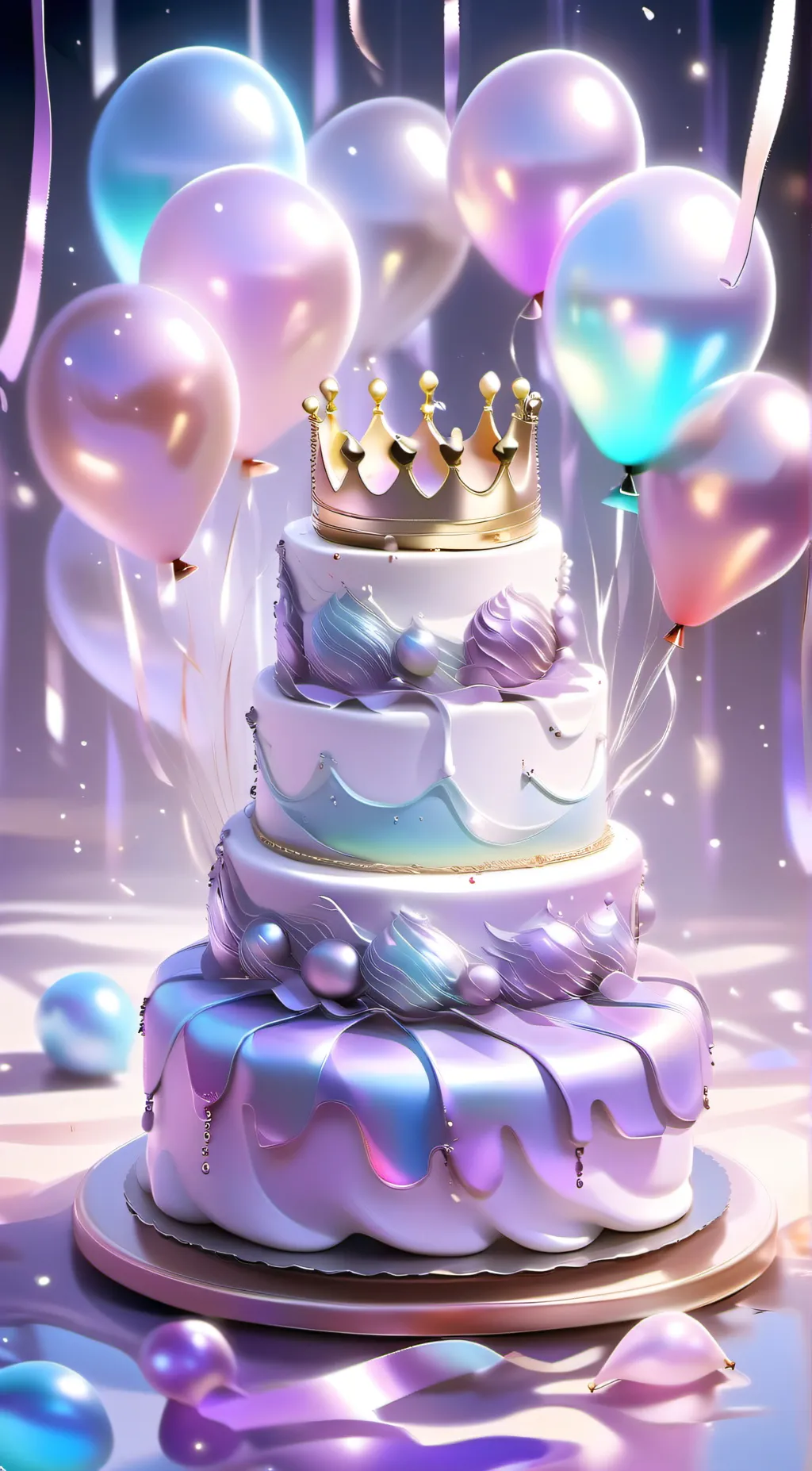ai character: birthday cake background