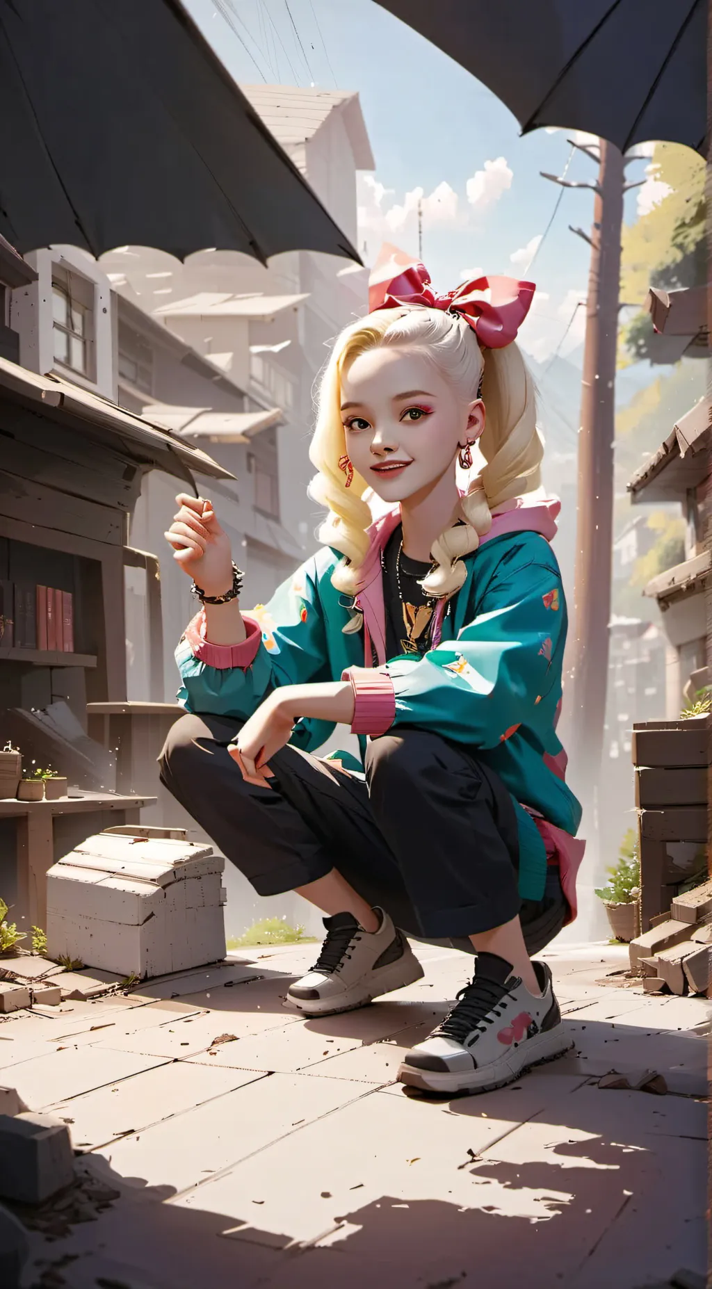 ai character: BAD GURL background