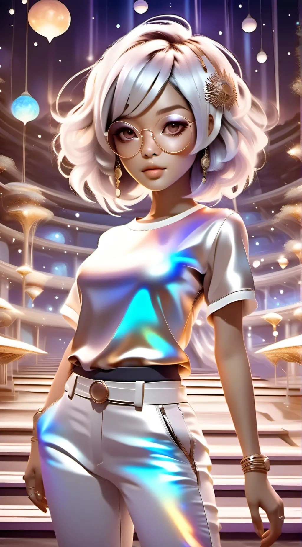 ai character: Rosa Salazar  background