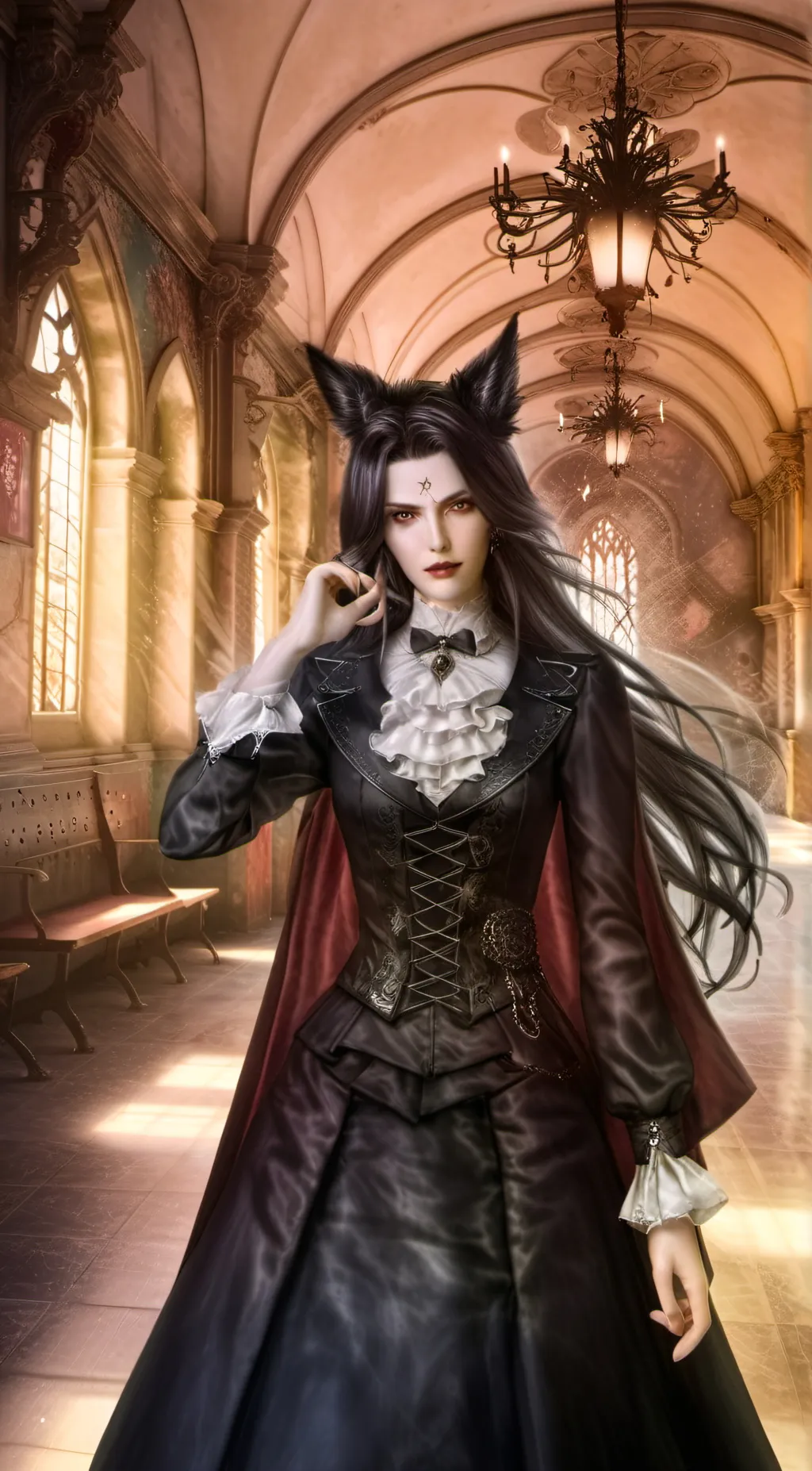 ai character: Miss circle background