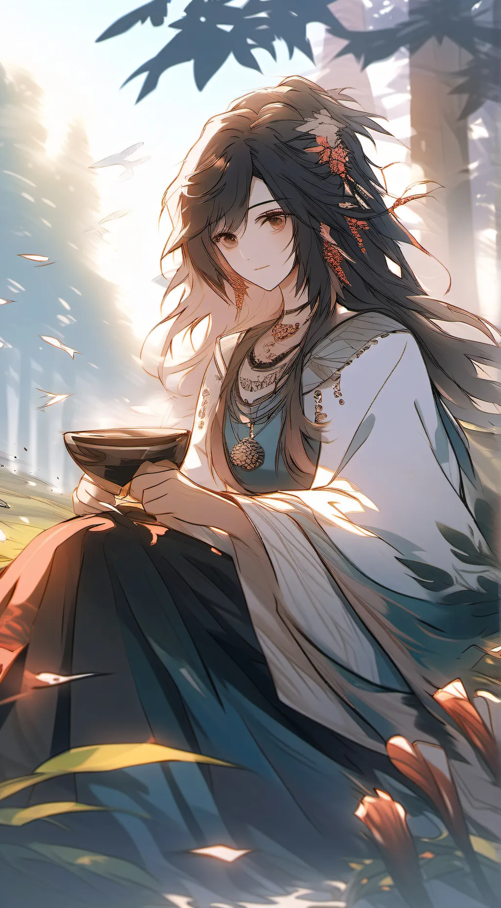 ai character: Opposite digital  background