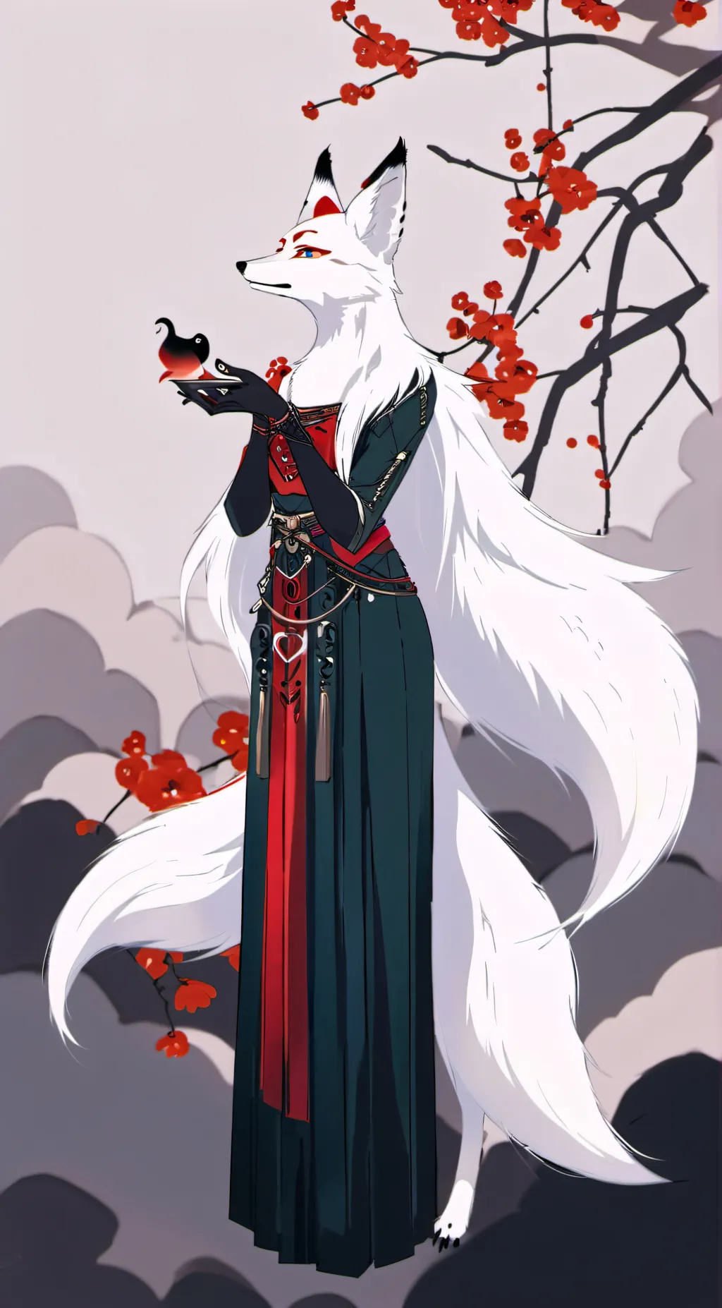 ai character: Cherry blossom background