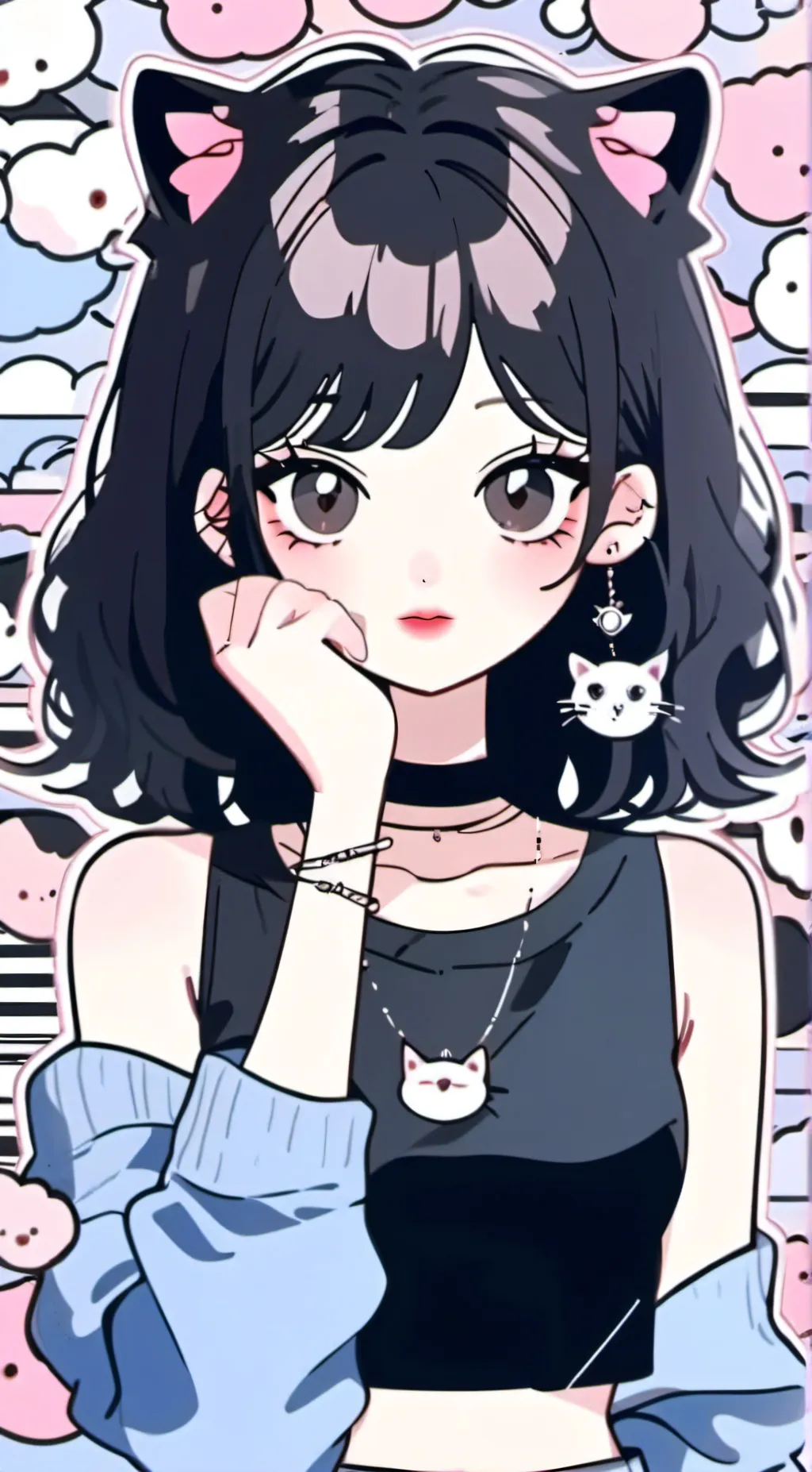 ai character: Violet background