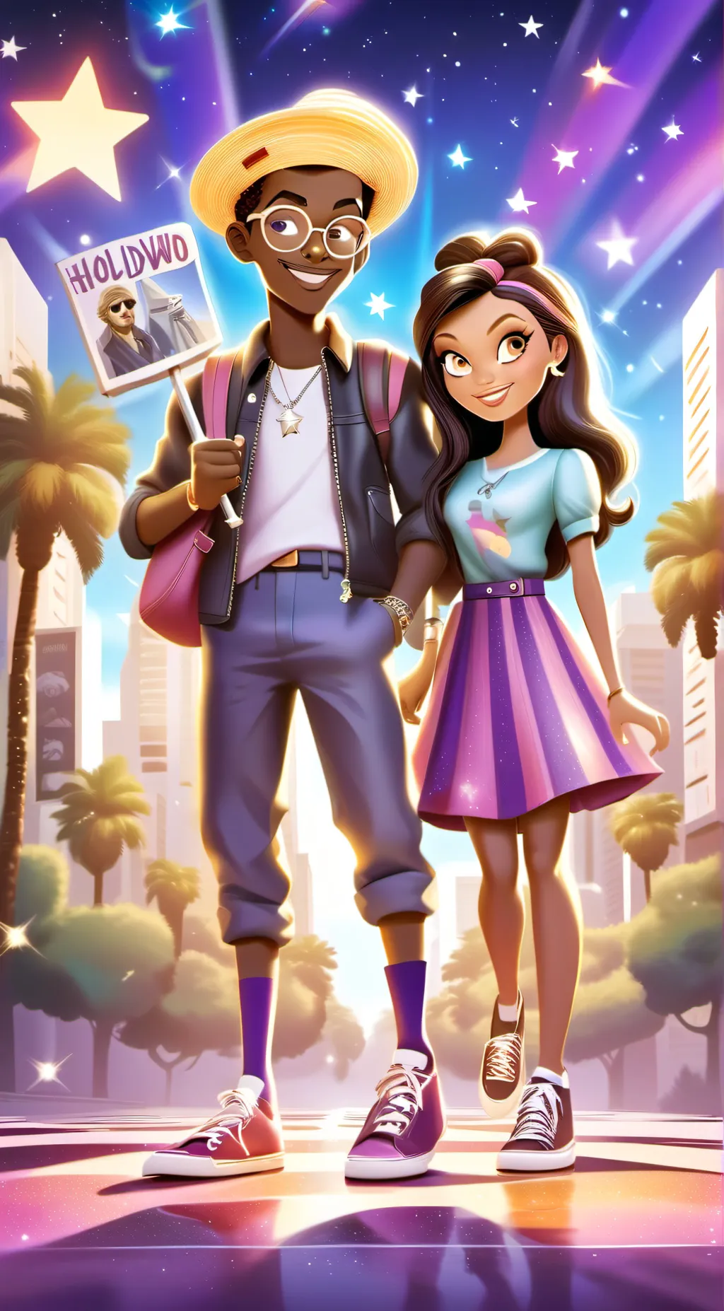 ai character: Aura and Simon  background