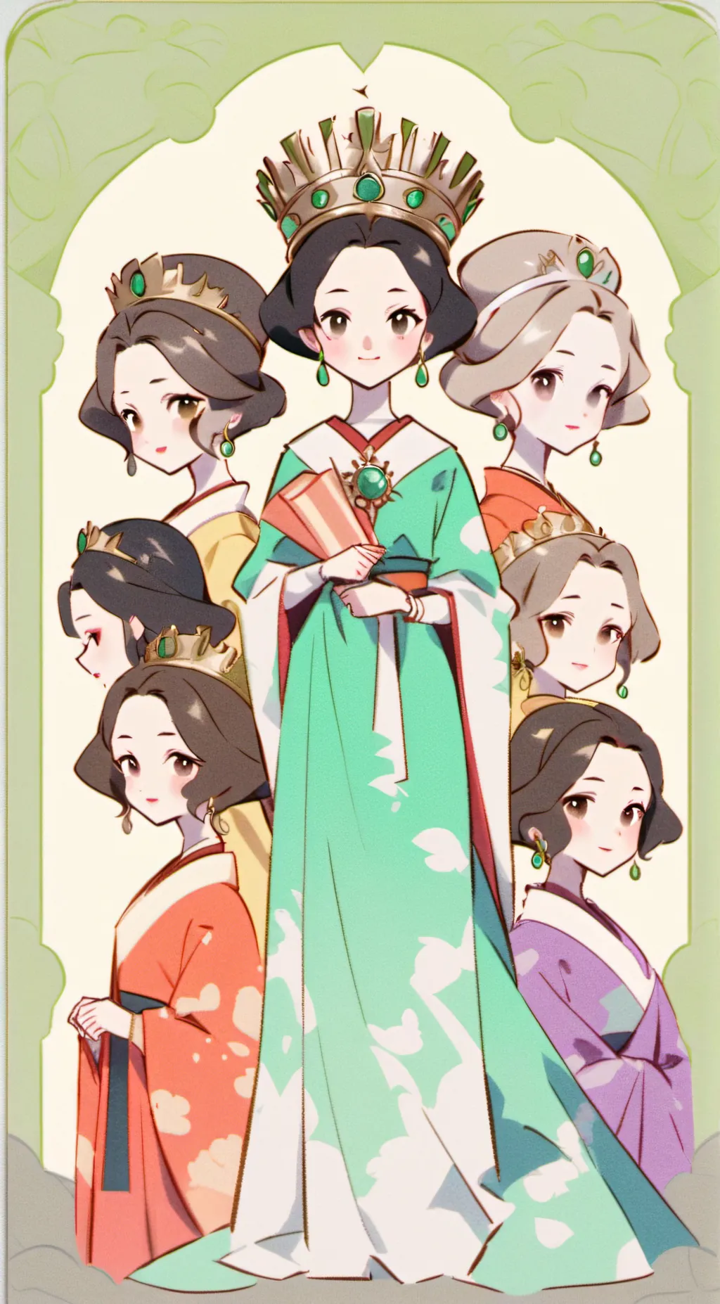 ai character: Ladies in waiting background