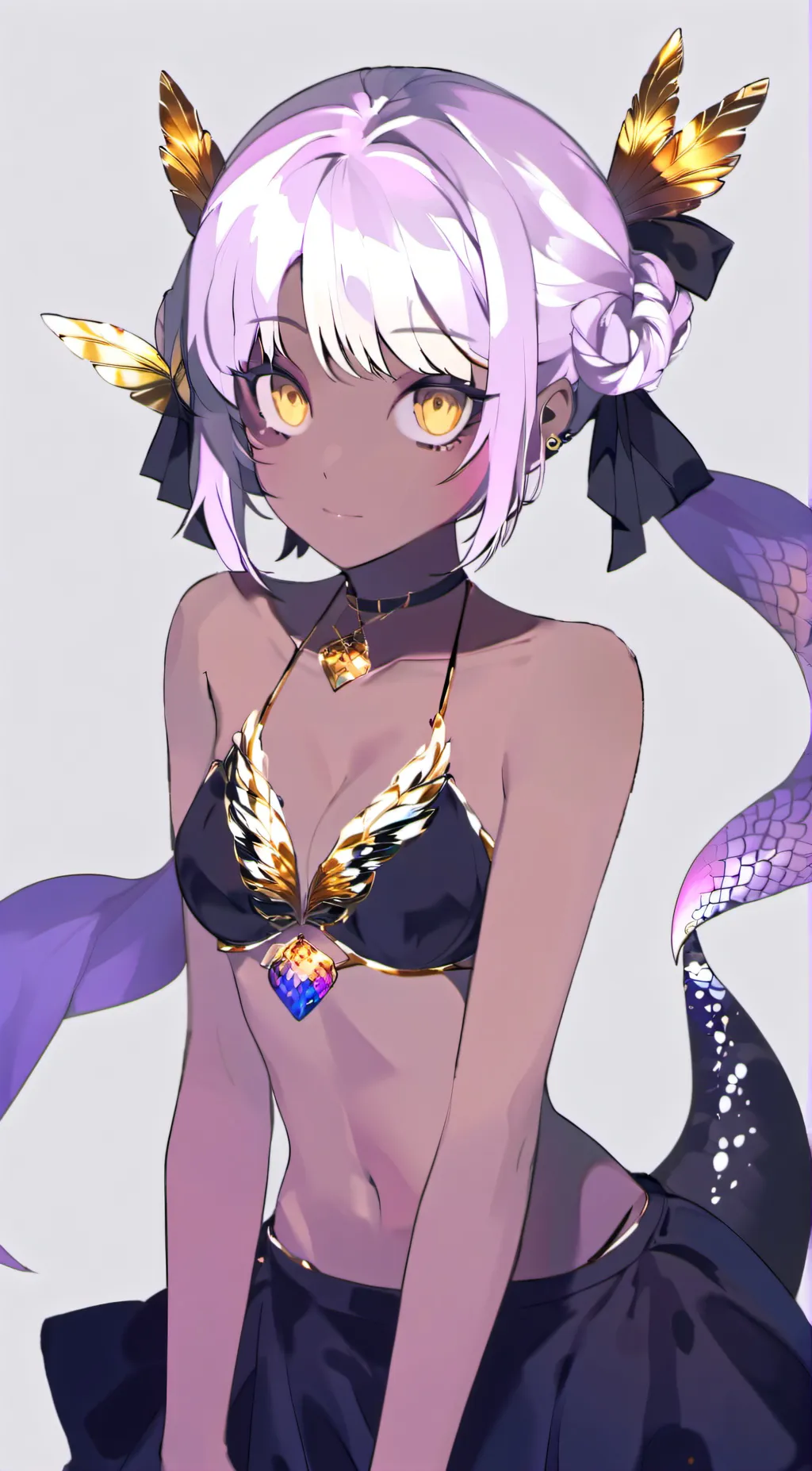 ai character: Ariana🧜🏽‍♀️💜💛 background