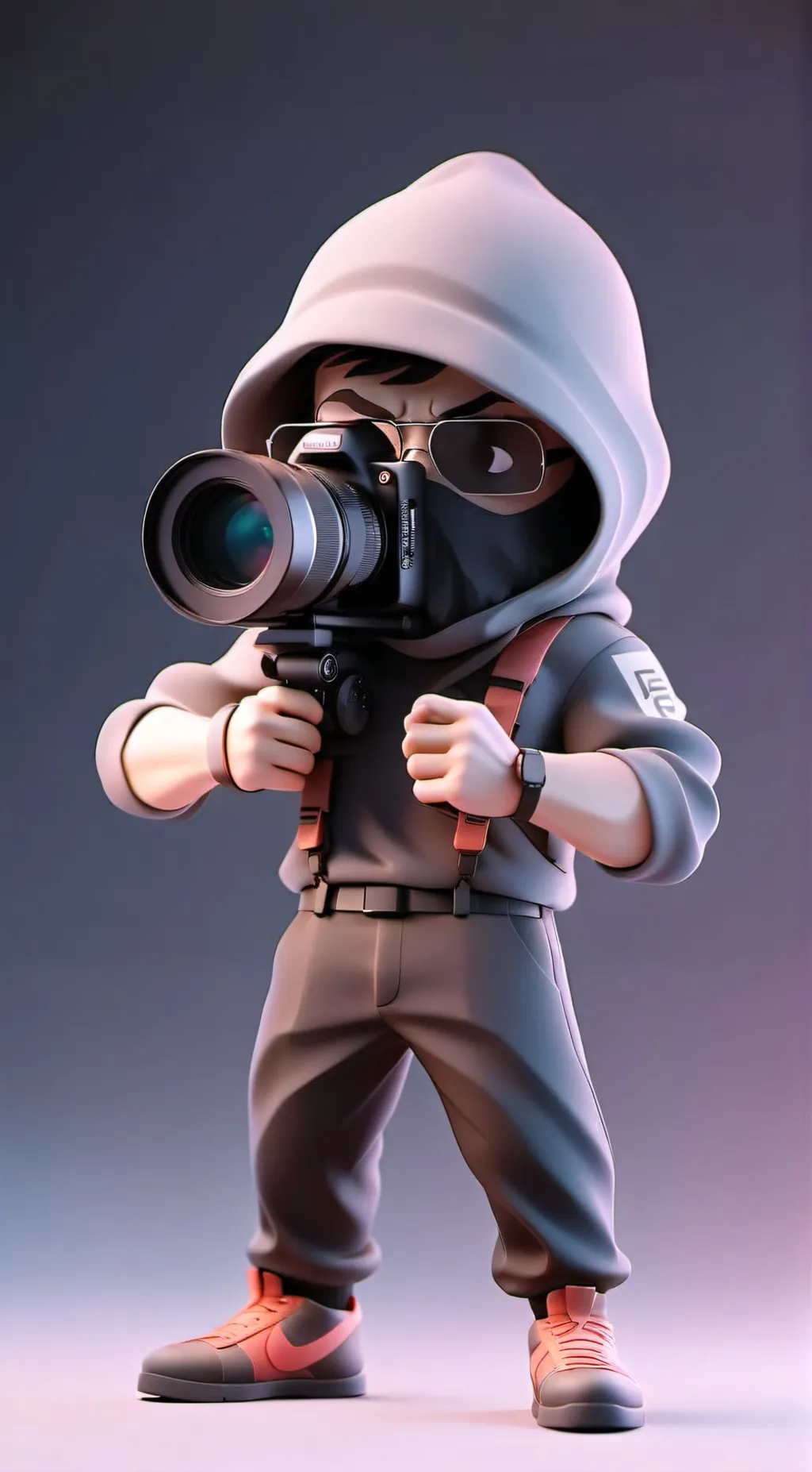 ai character: Titan cameraman background