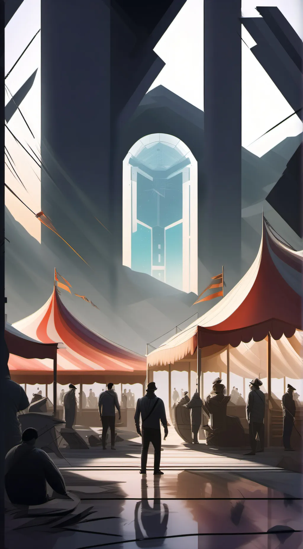 ai character: digital circus background