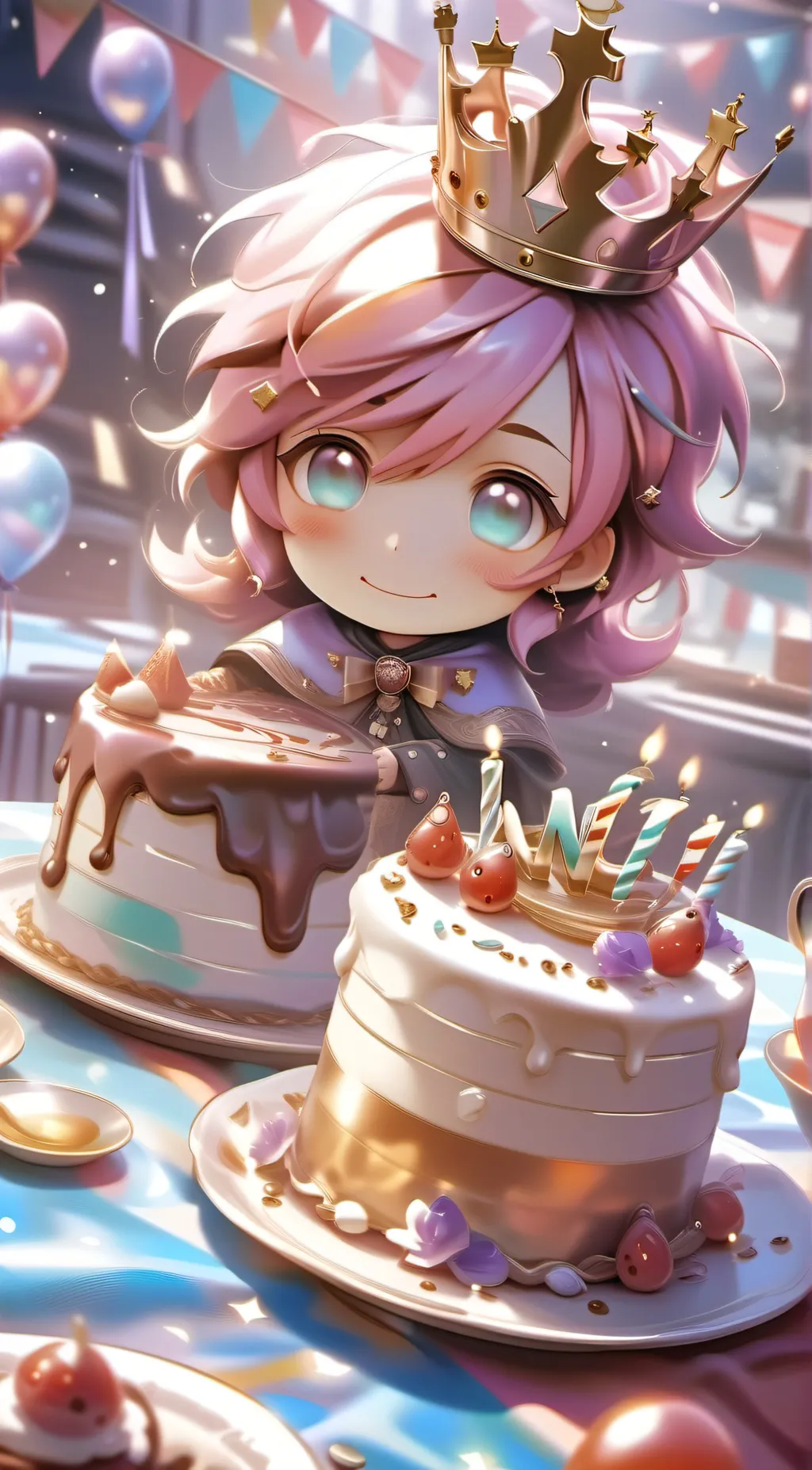 ai character: happy Birthday!  background