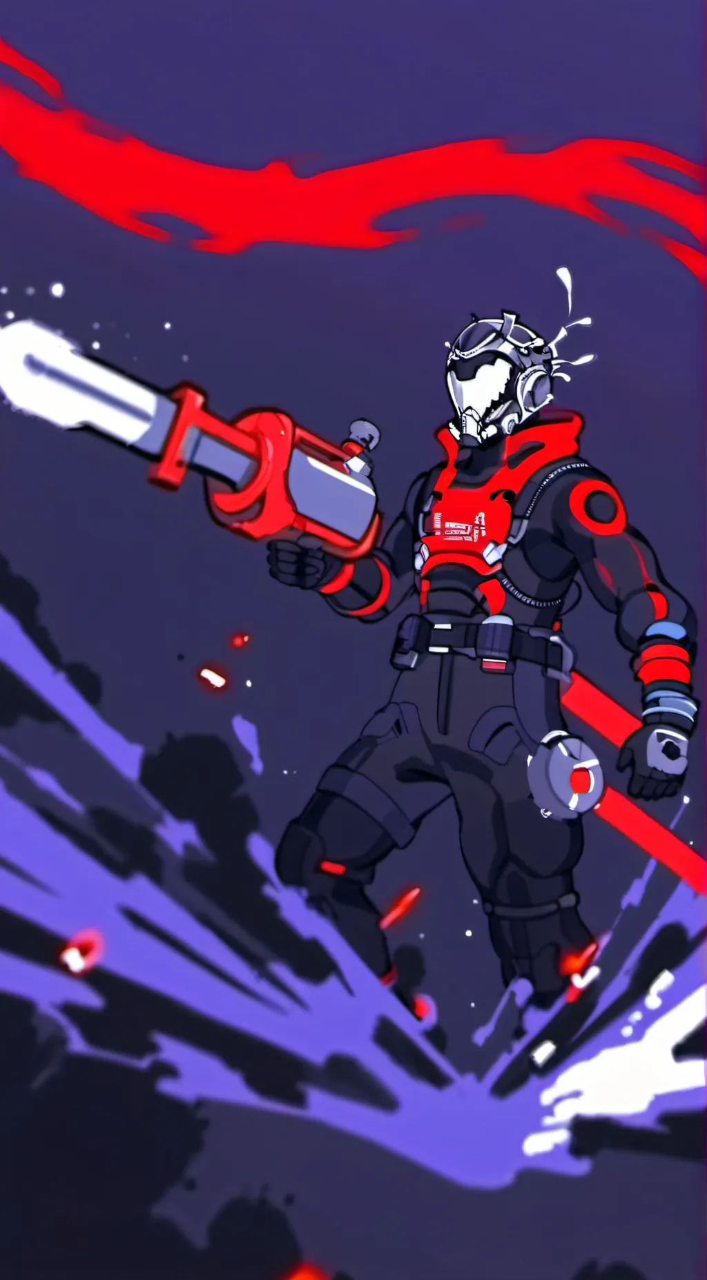 ai character: C skid and pump background