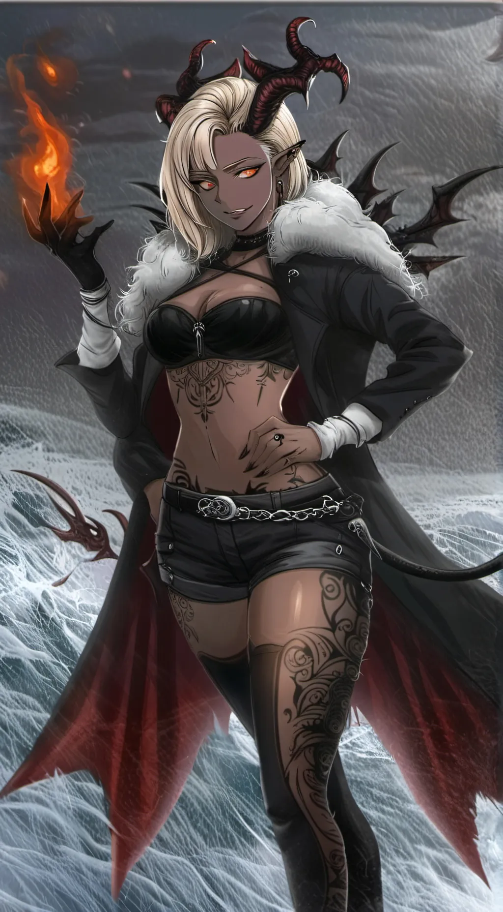 ai character: Lena Dona do Fogo background