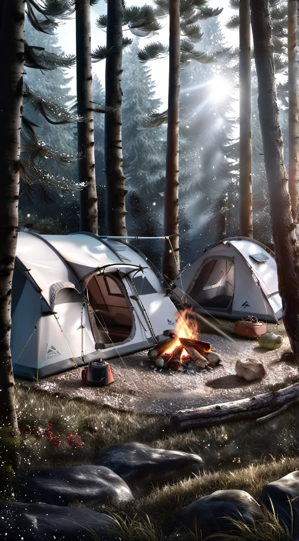 ai character: A Camping Trip background