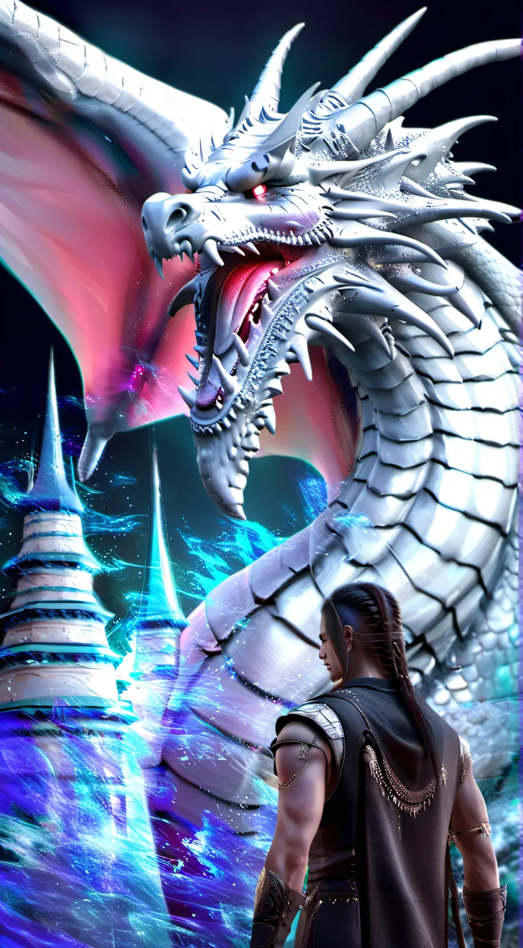 ai character: mha dragon  background