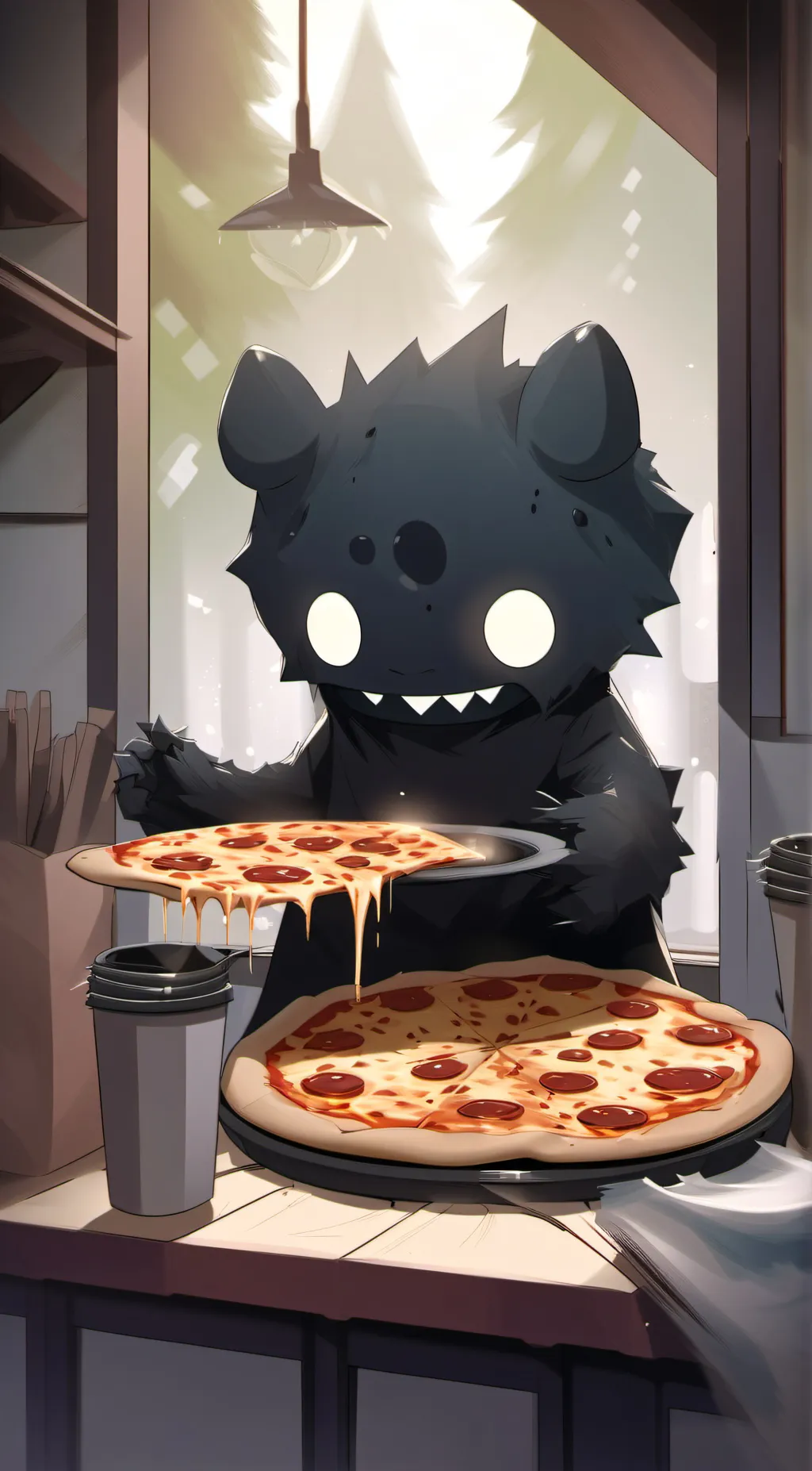 ai character: pizza cat background