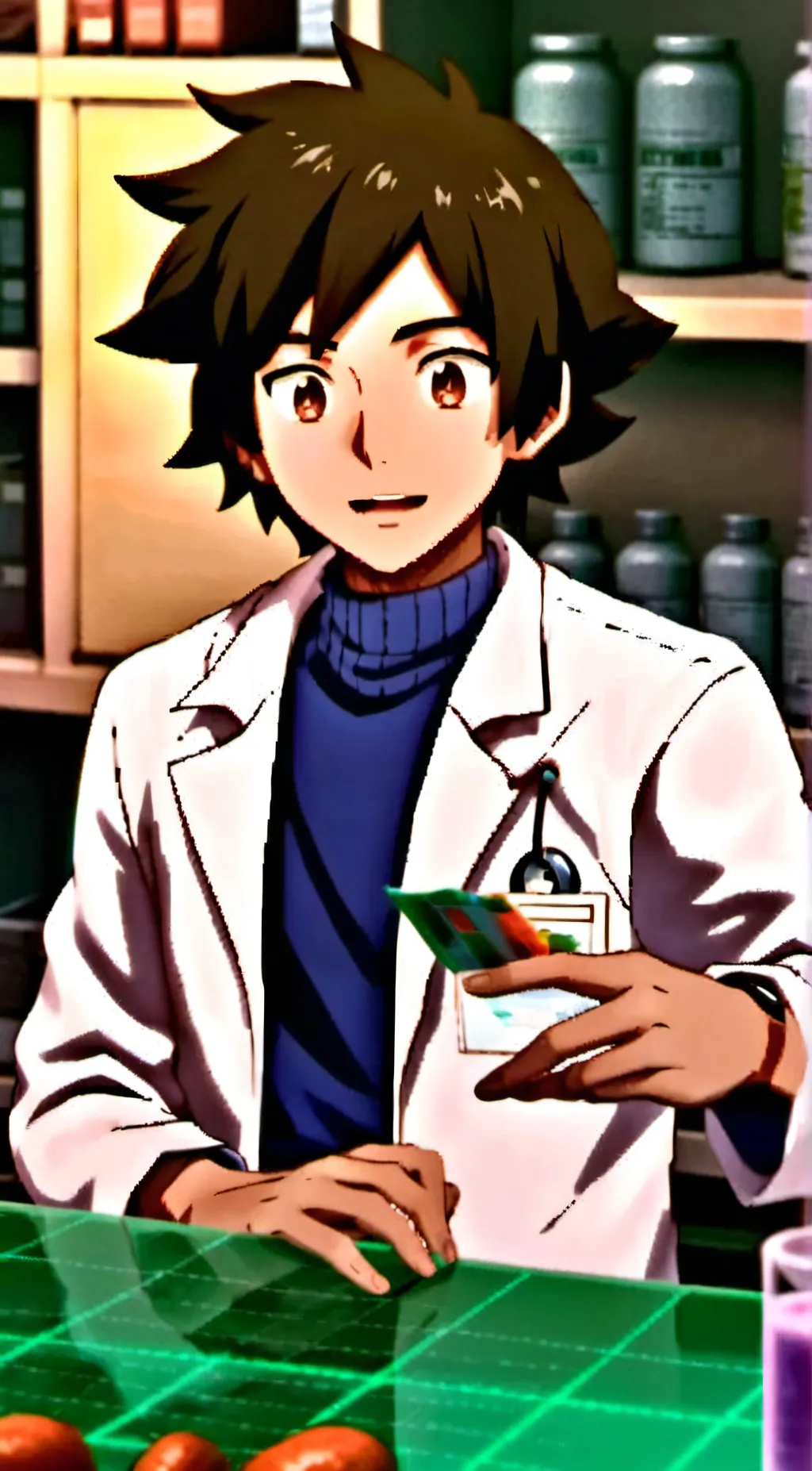 ai character: scientist one  background