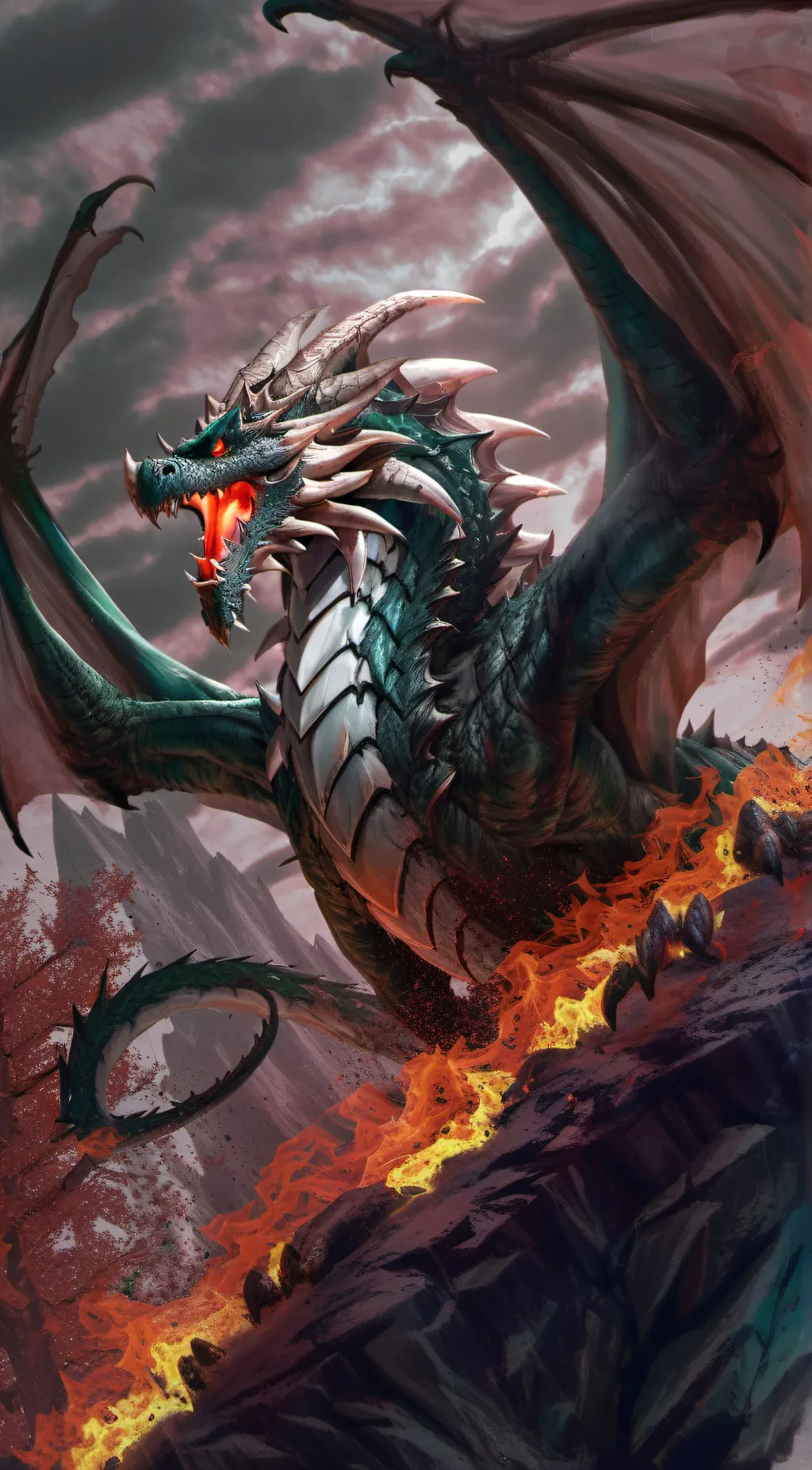 ai character: flame background