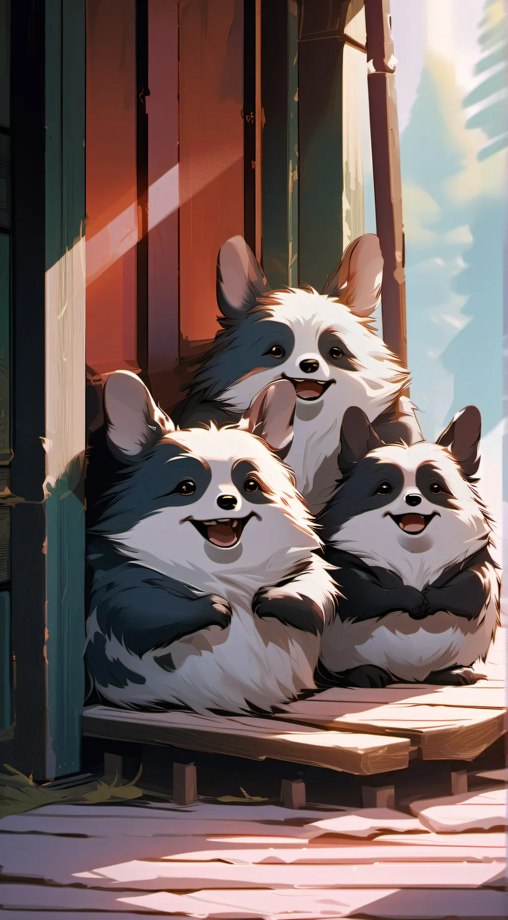 ai character: Smiling critters background