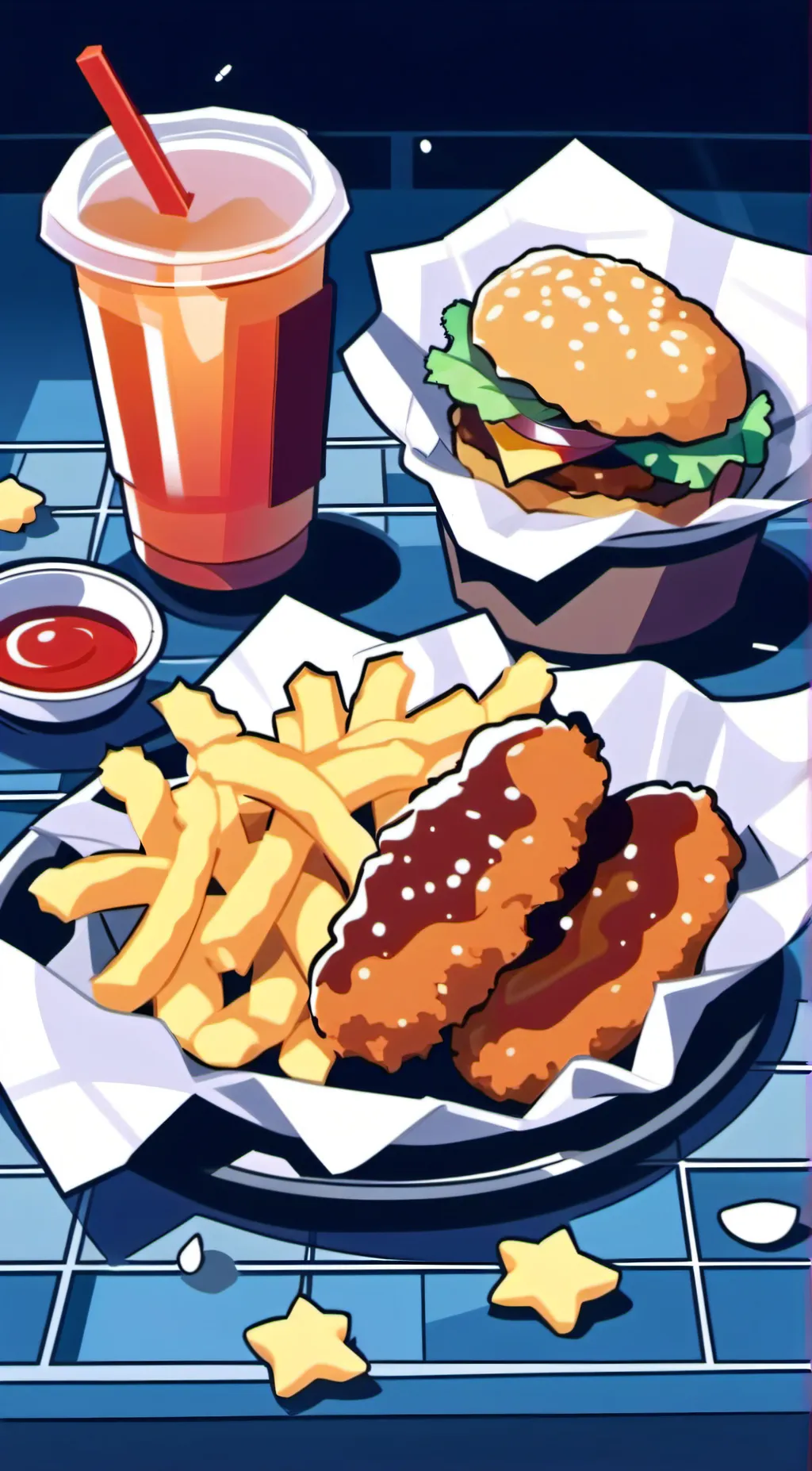 ai character: Food  background