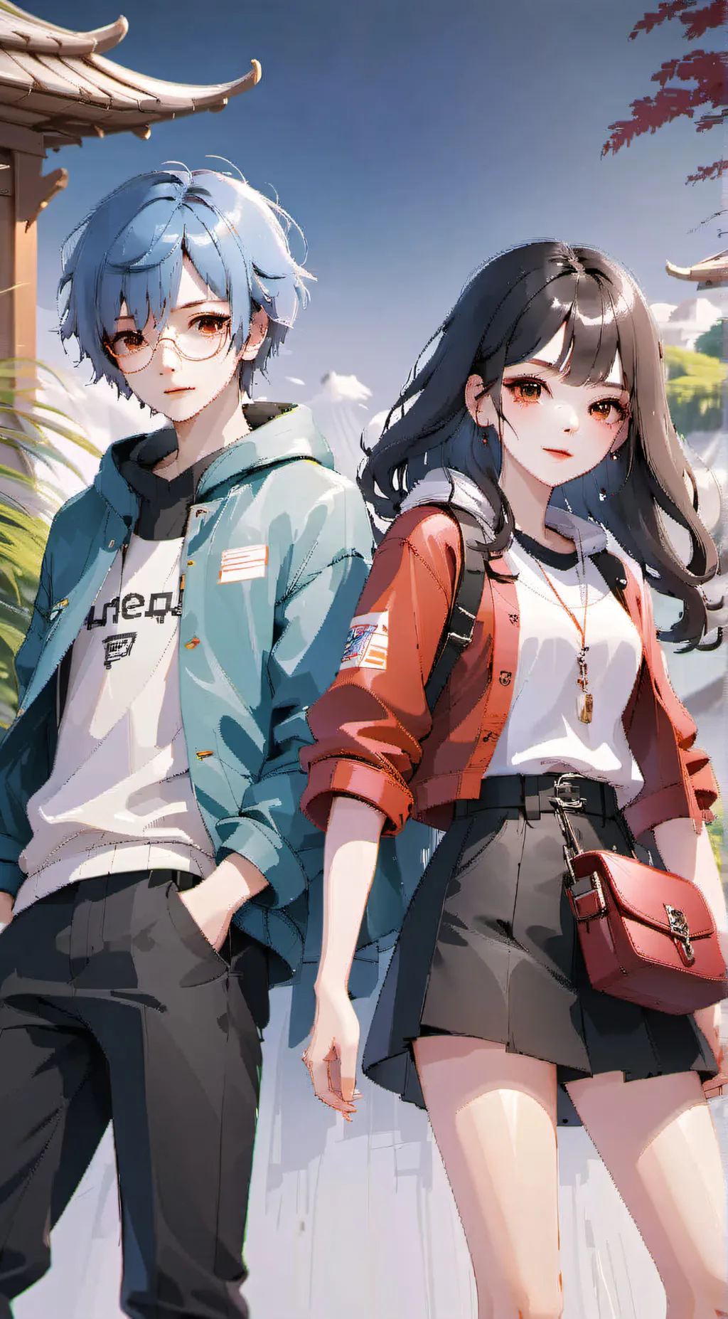 ai character: jake and Alissa  background