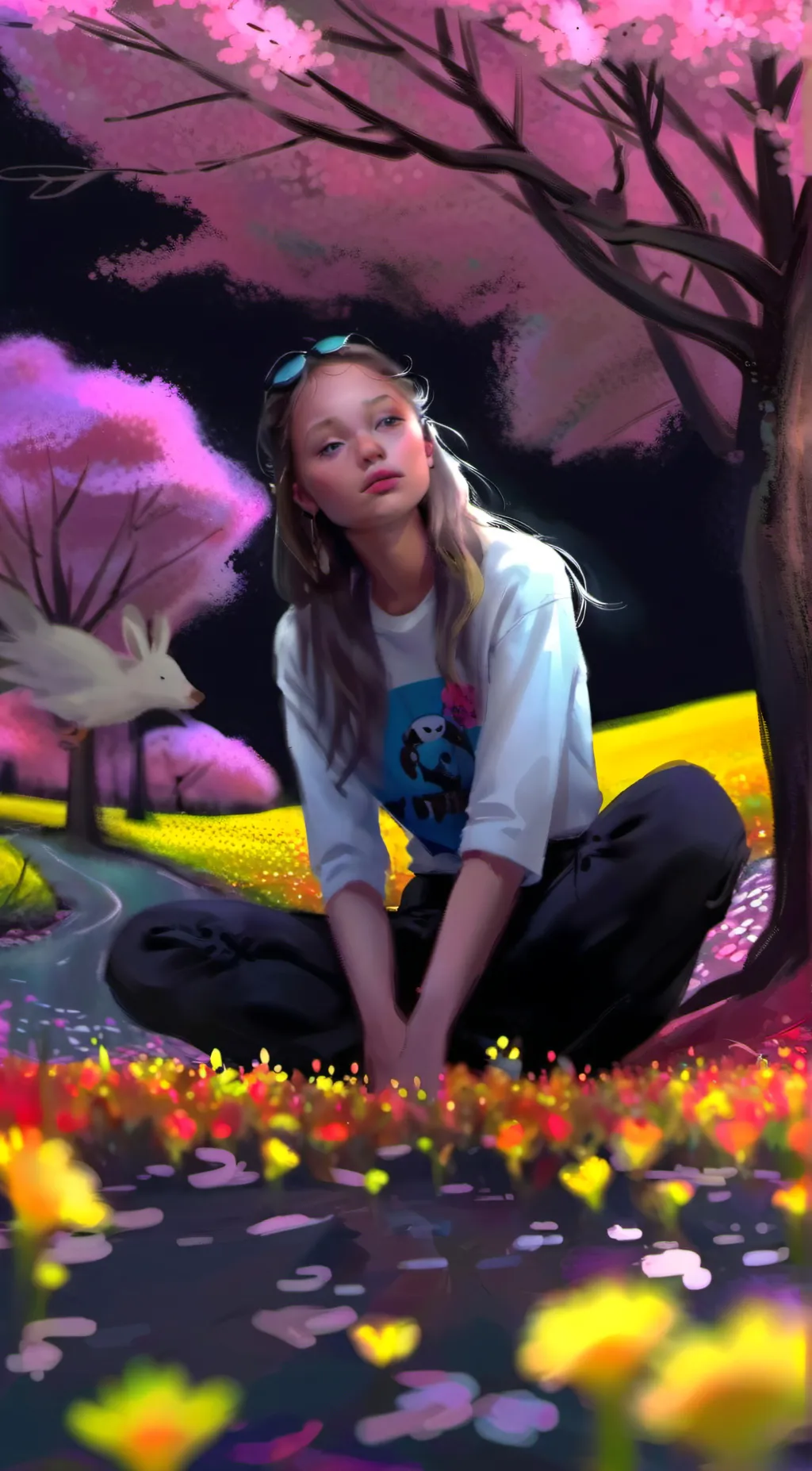 ai character: 🦩 background