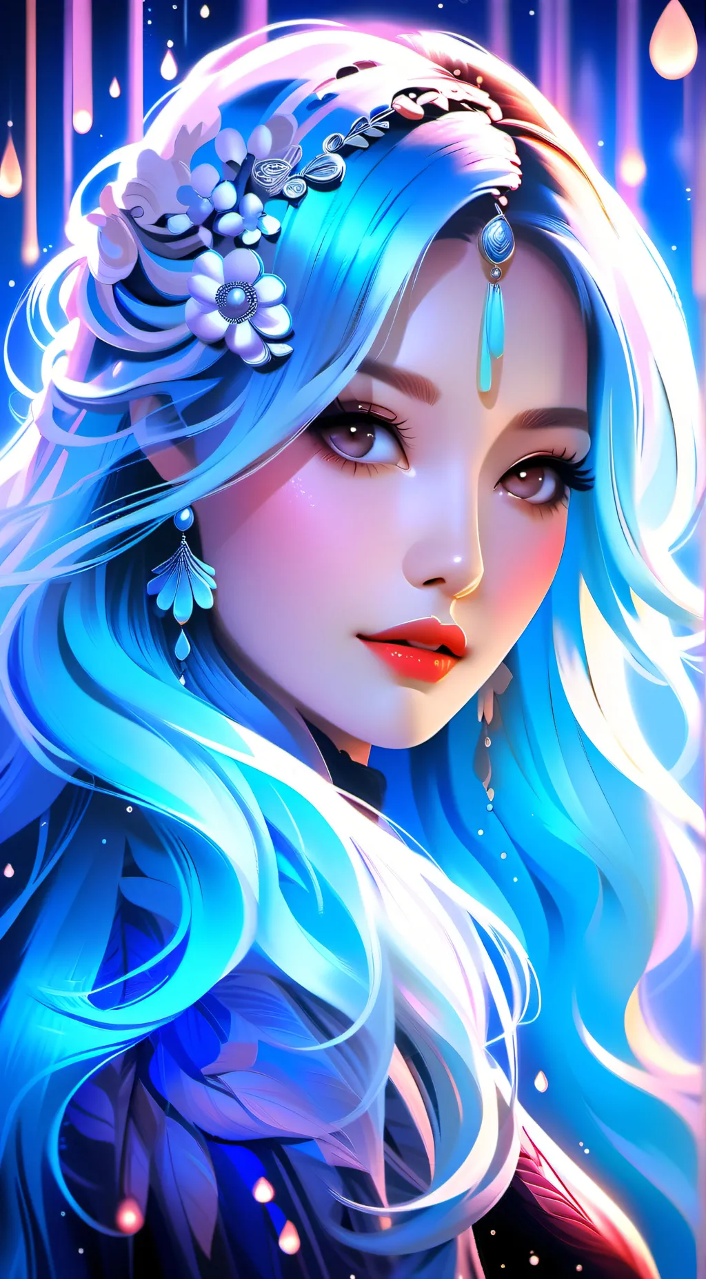 ai character: Violet background