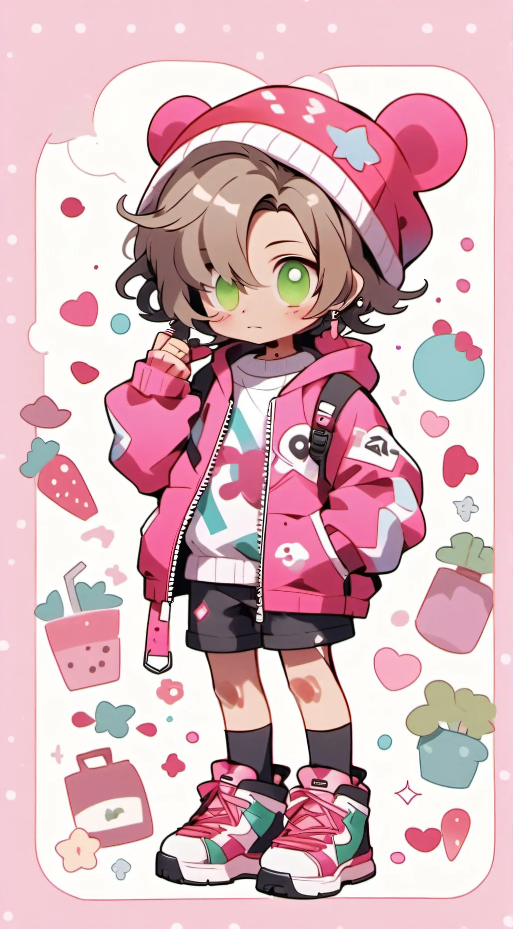 ai character: fish face  background