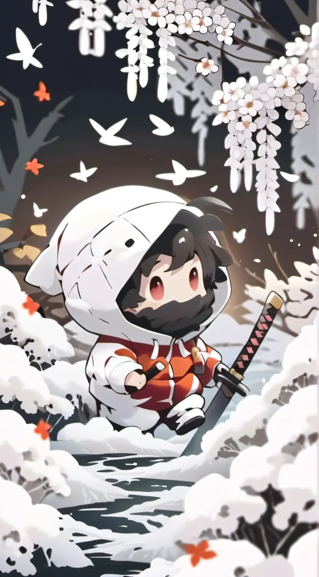 ai character: boy drowning background