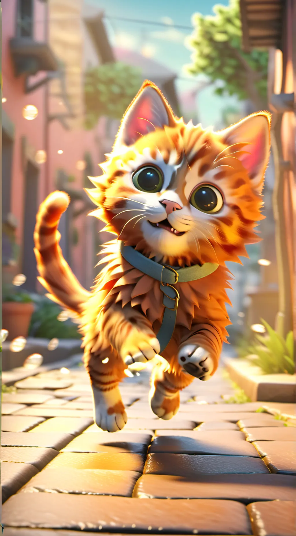 ai character: Cute a cat background