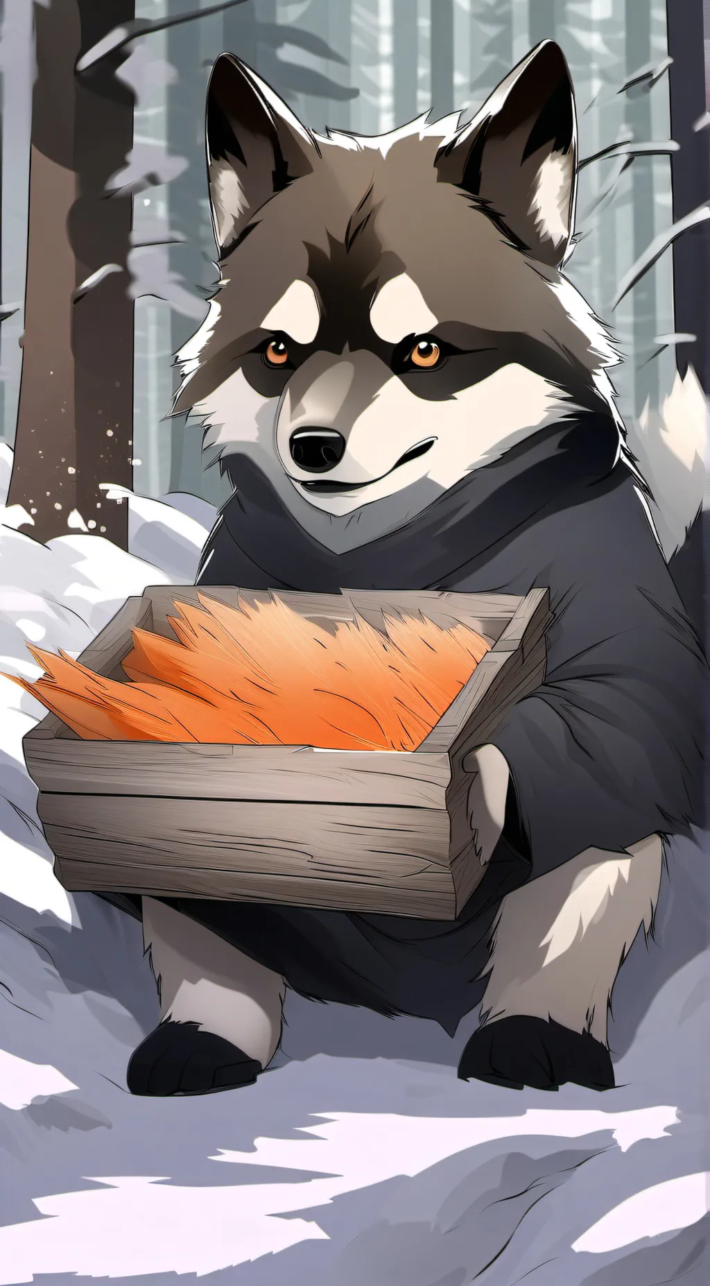 ai character: roasting cat background