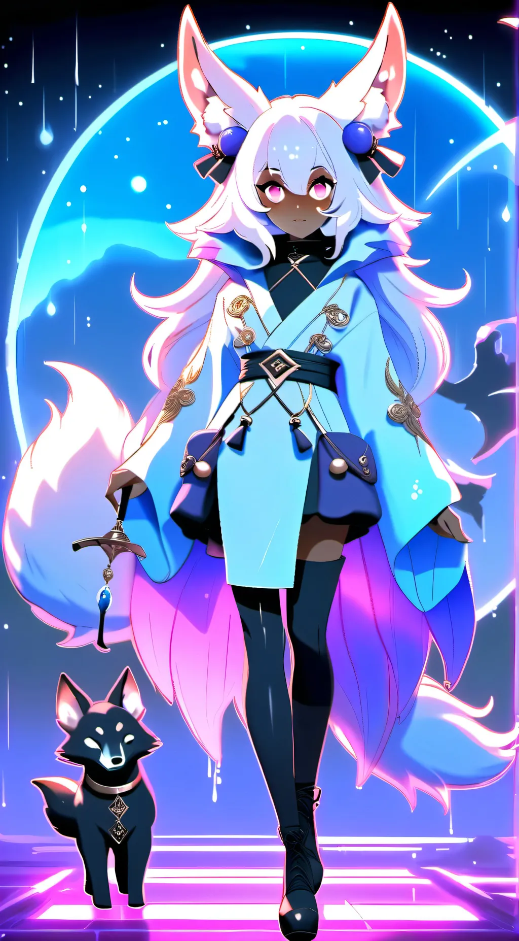 ai character: Fox girl  background