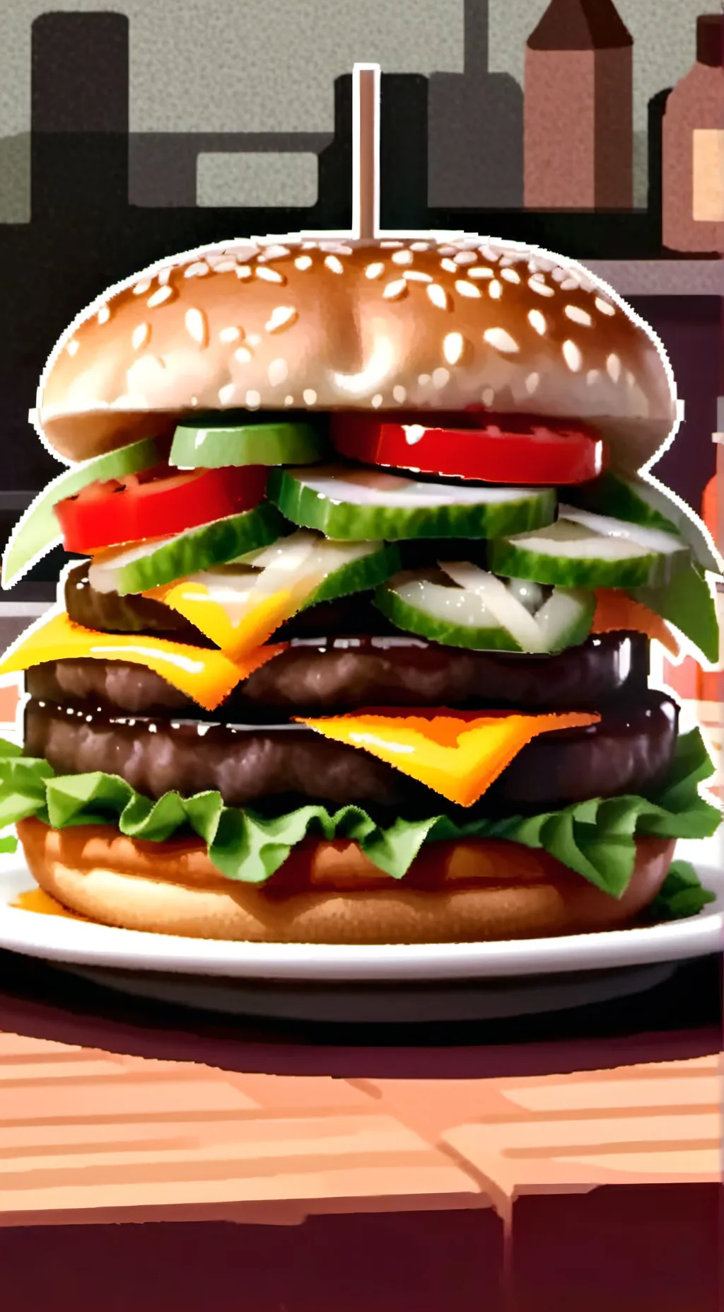 ai character: Burger background