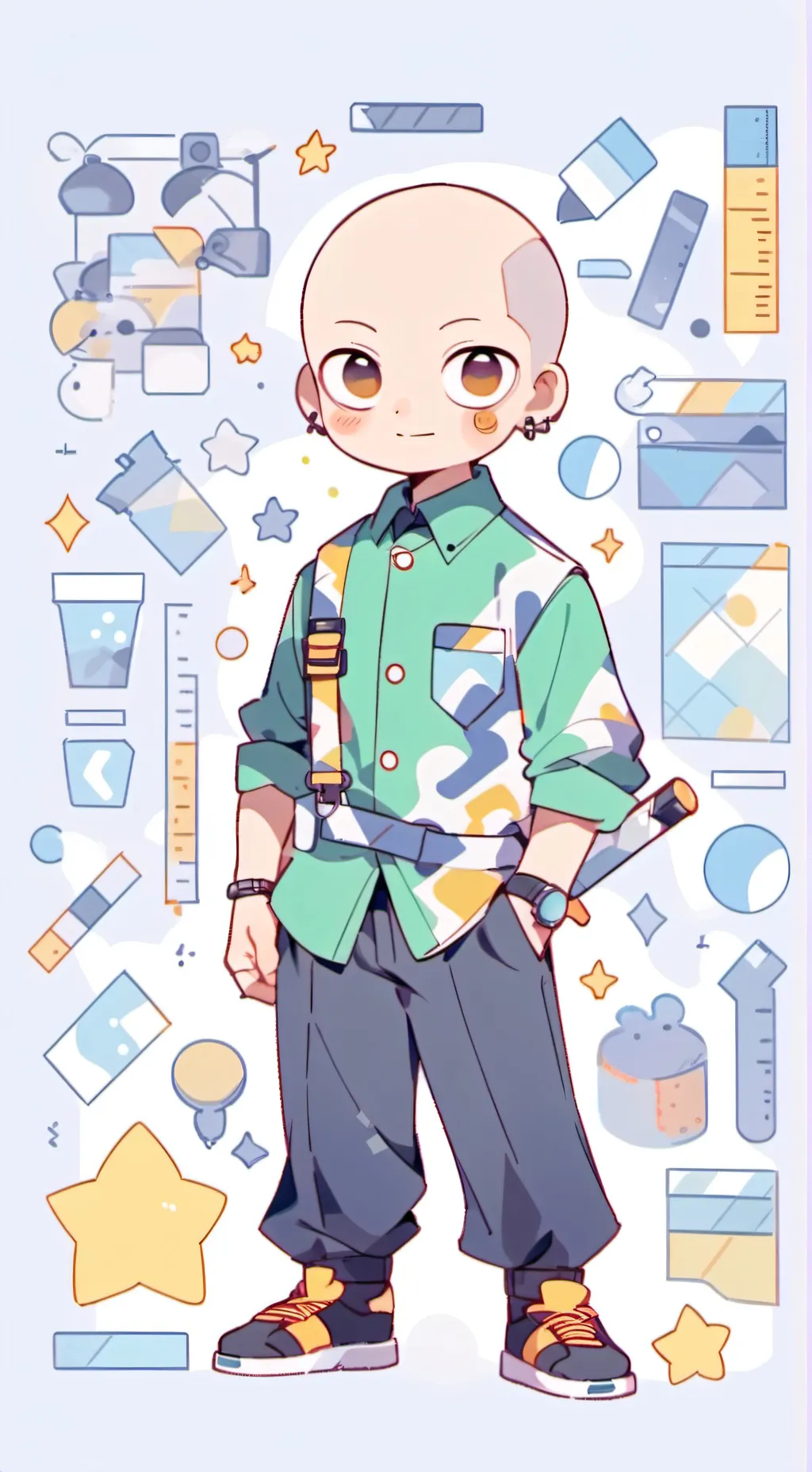 ai character: Baldi background