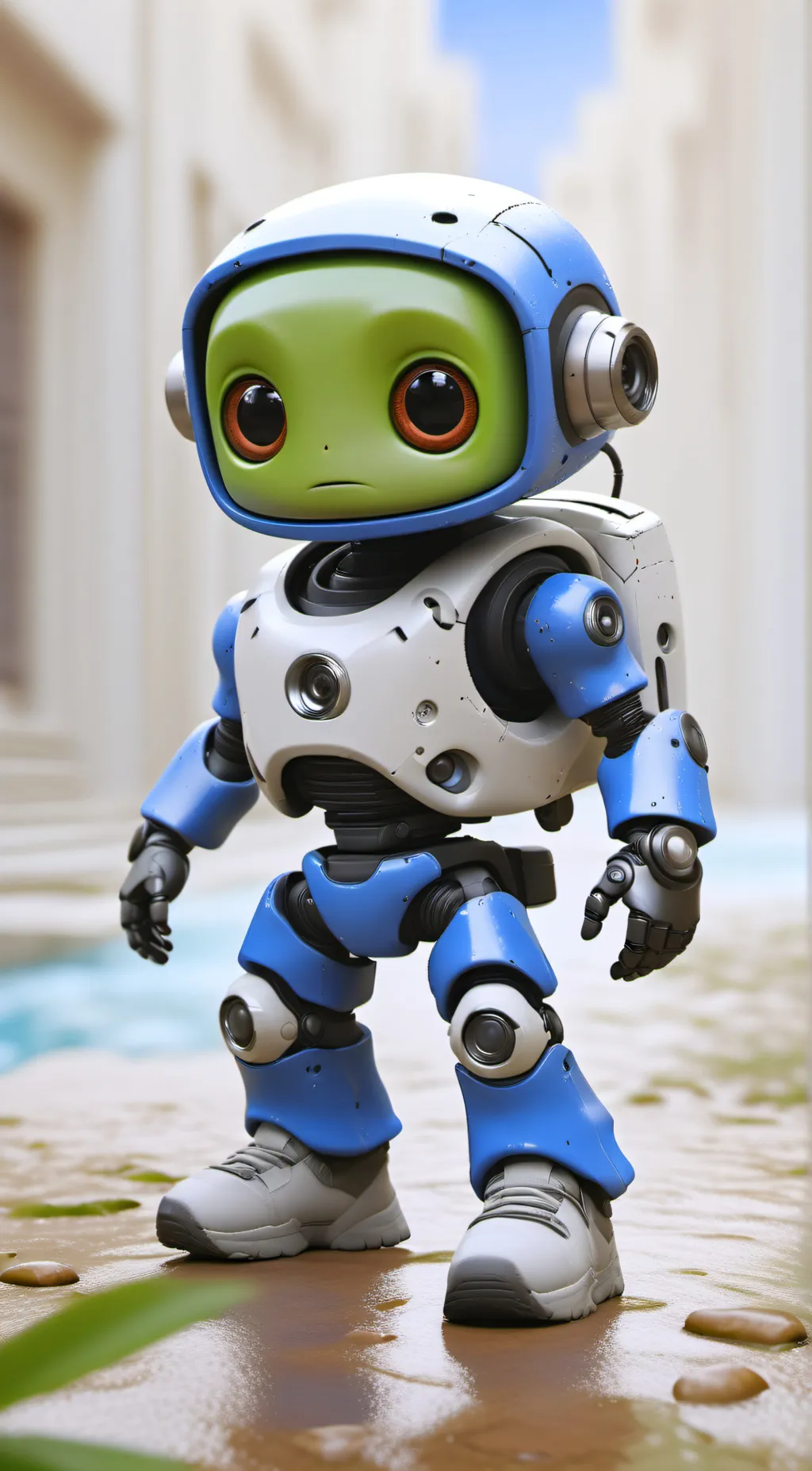 ai character: robô desenhista  background